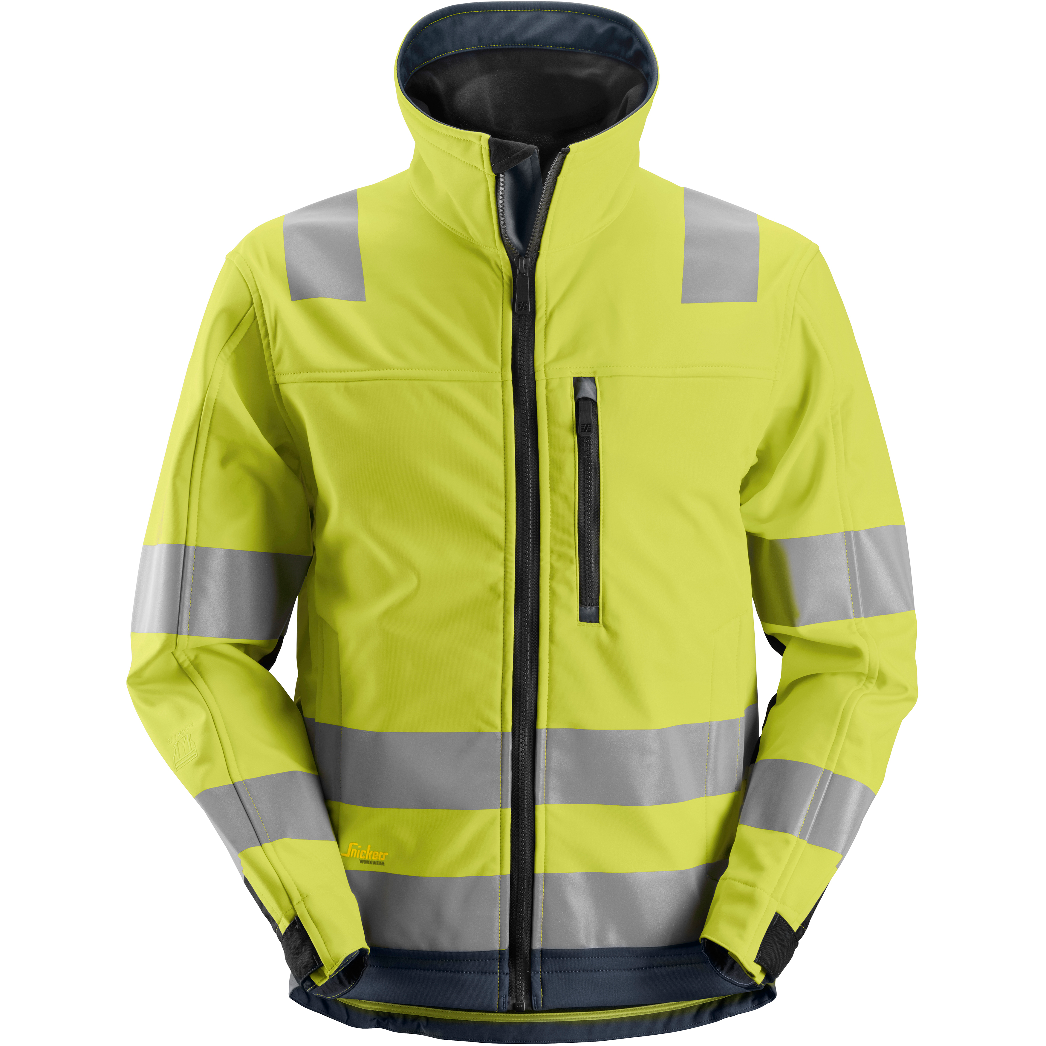 Snickers Workwear 1230 AllroundWork Softshelljakke varsel, gul/marineblå Varsel, Gul/Marineblå