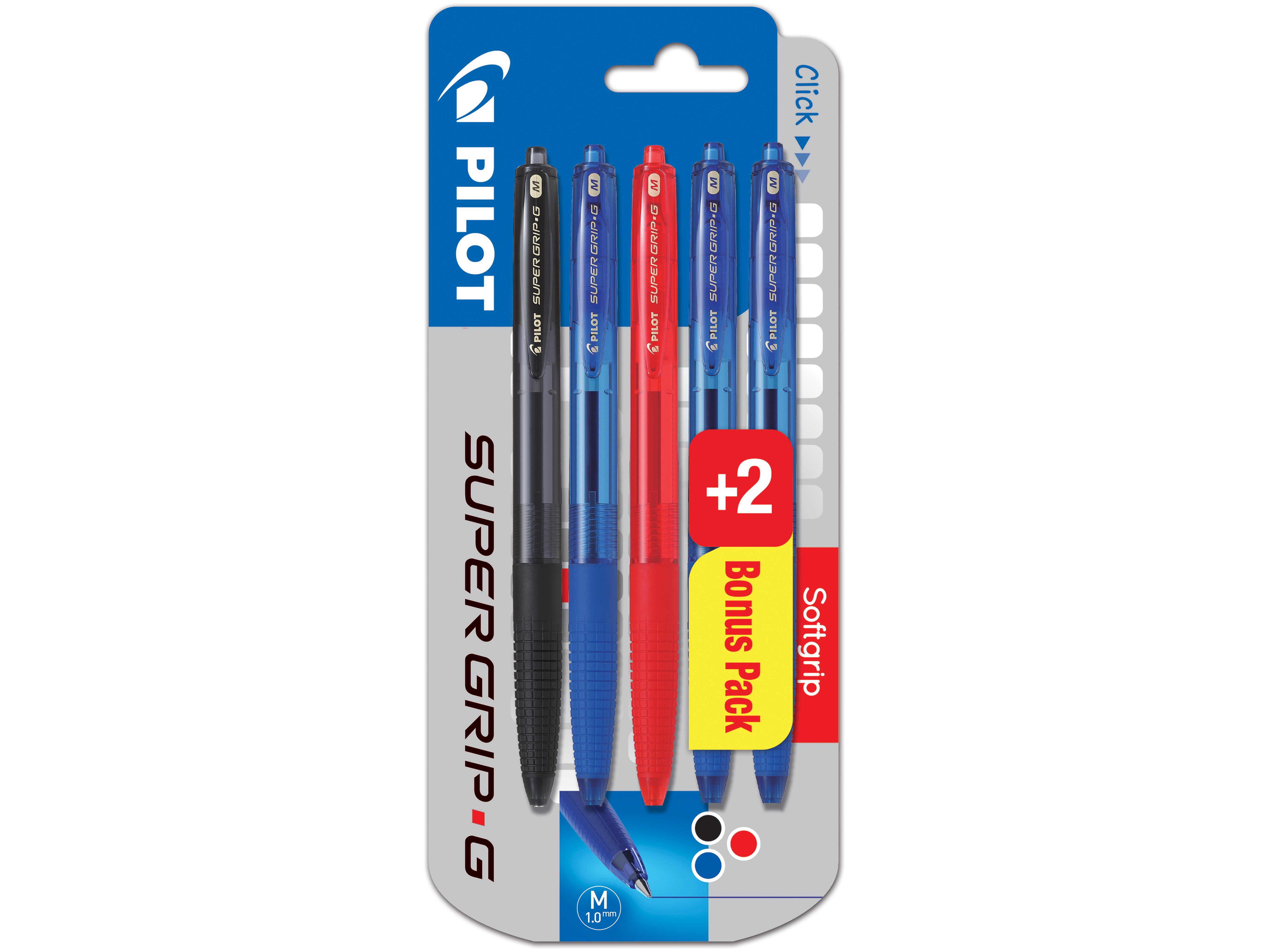Pilot Super Grip G Penn 1 mm, 5-pakk