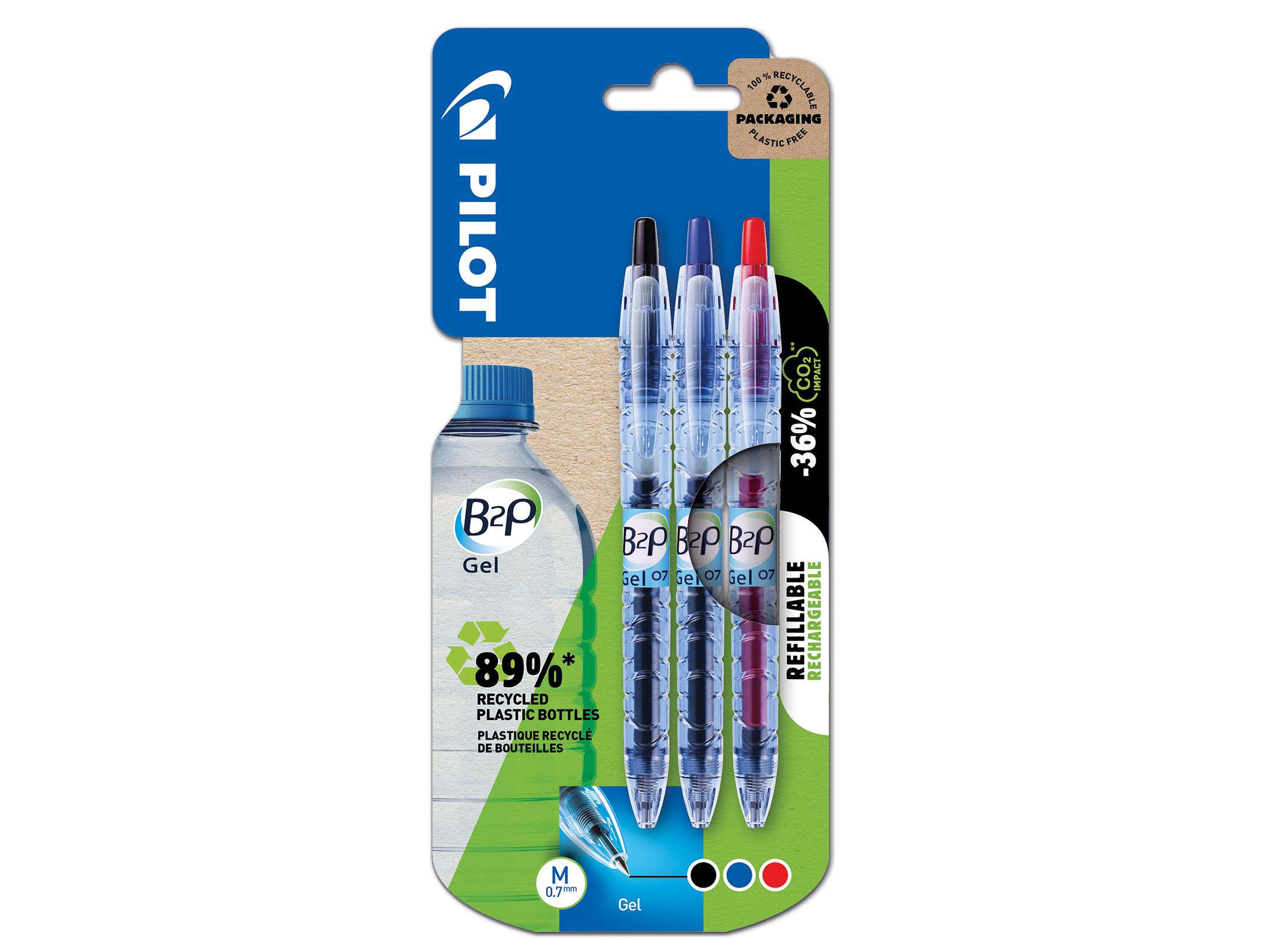 Pilot B2P Gel 566083 Penn 0,7 mm, 3-pakk