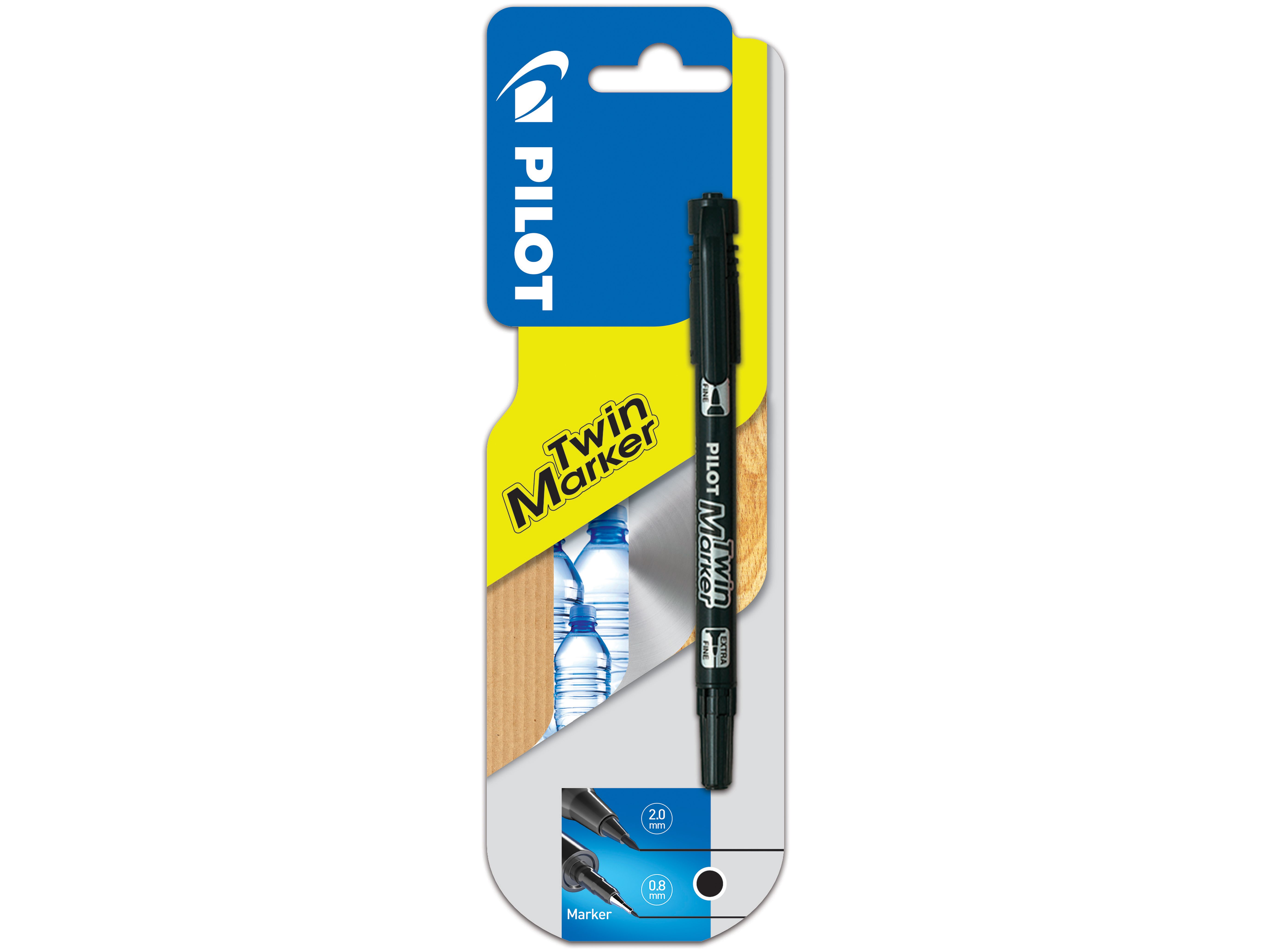 Pilot Twin Marker Markeringspenn 0,8/2 mm, svart