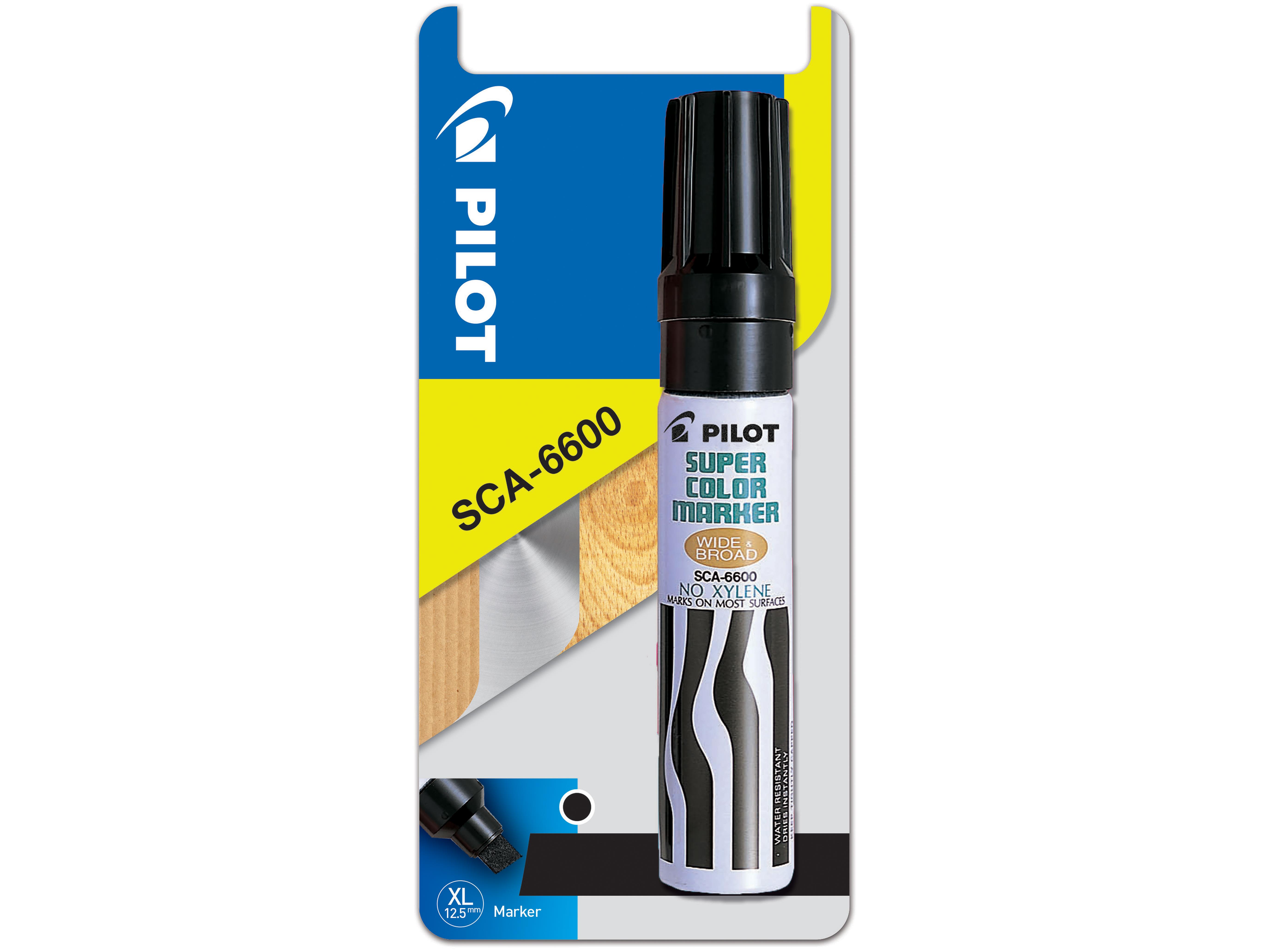 Pilot SCA-6600 Markeringspenn svart, ekstra bred