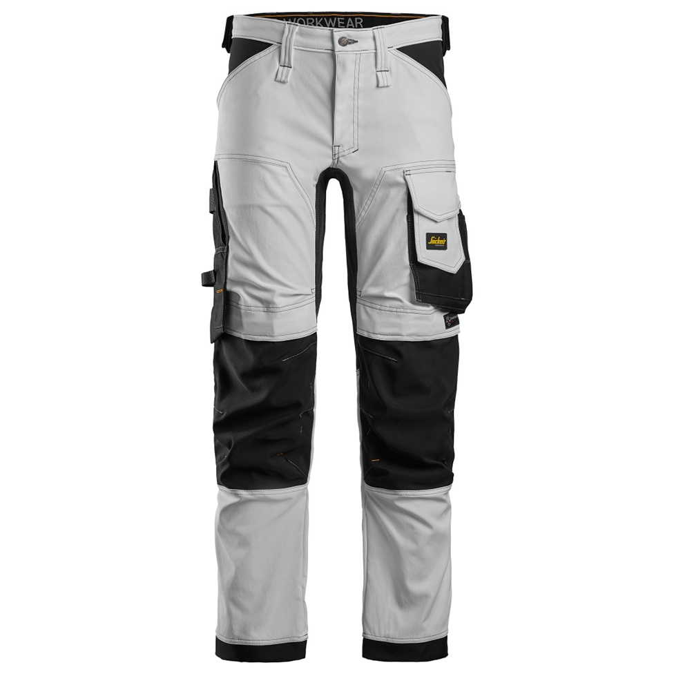 Snickers Workwear 6341 AllroundWork Arbeidsbukse Hvitt / svart Hvit/Svart