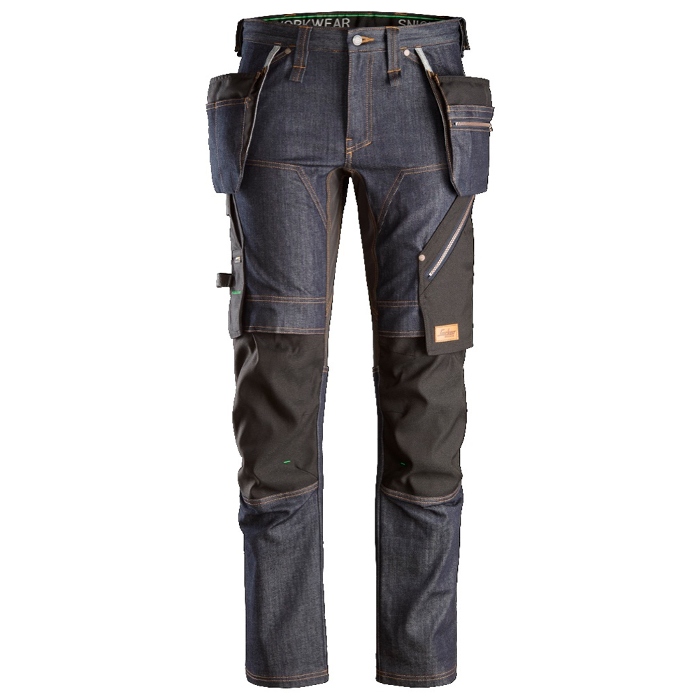Snickers Workwear 6955 FlexiWork Arbetsbyxa denim/svart 48