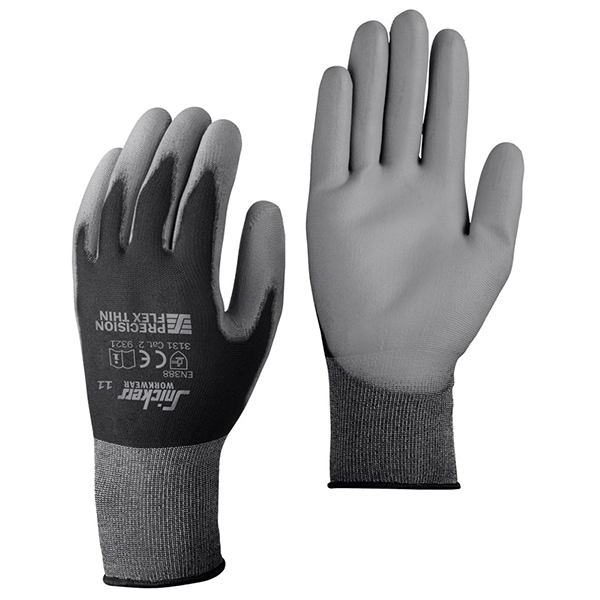 Snickers Workwear 9321 Precision Flex Light Handske svart/stengrå 8