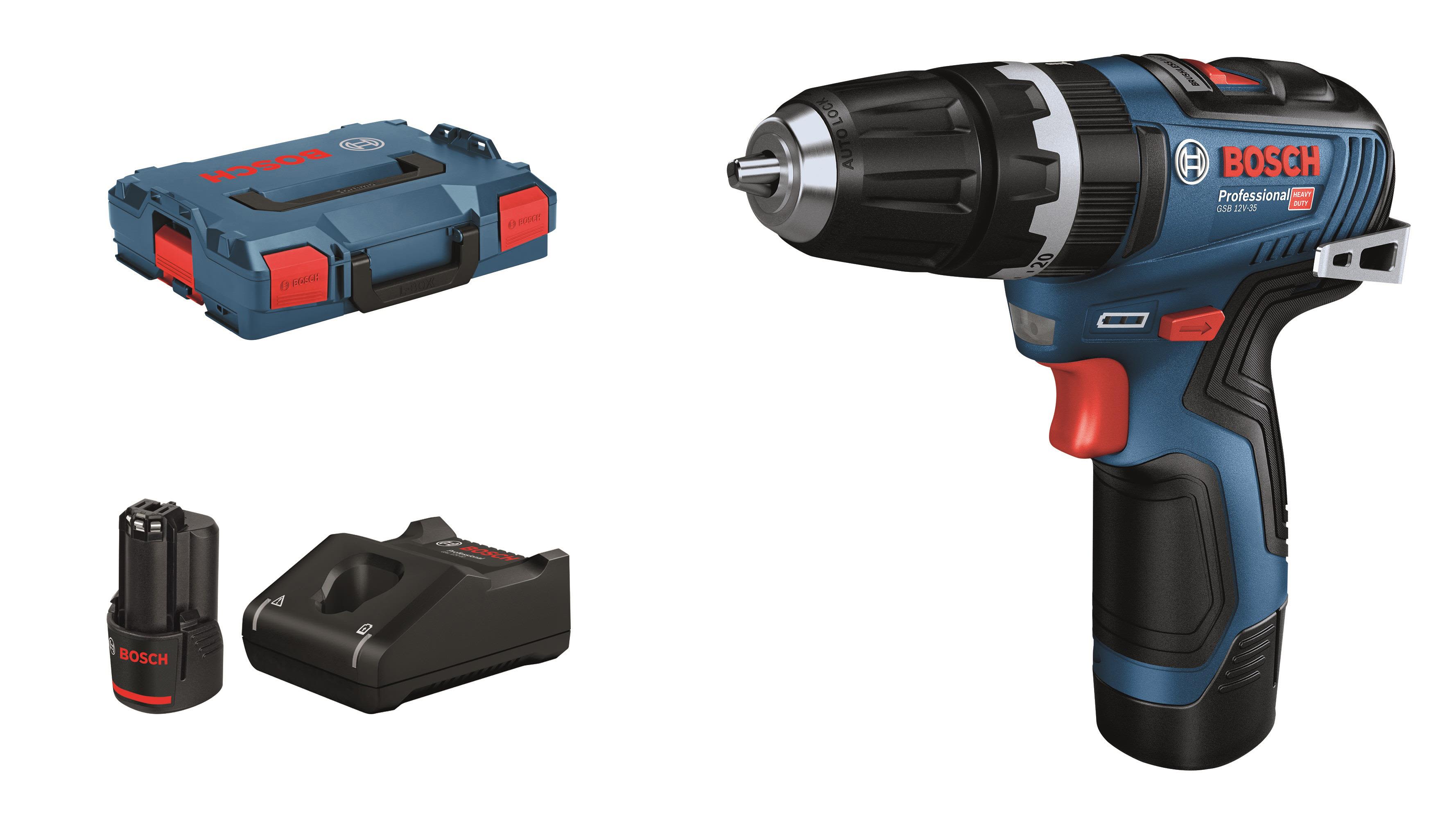 Bosch GSB 12V-35 Slagboremaskine med batteri og oplader