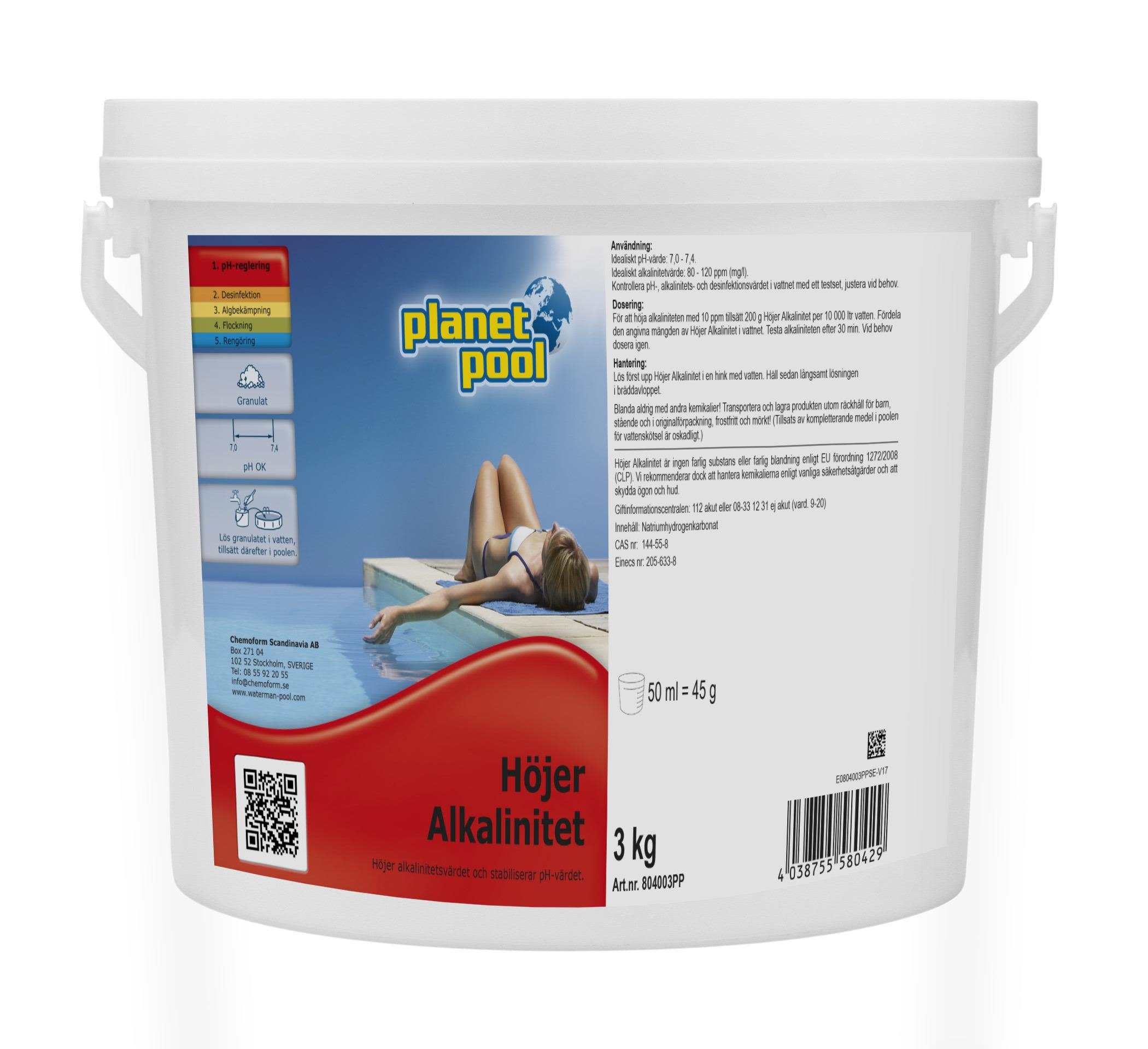 Planet Pool Höjer Alkalinitet Granulat 3 kg