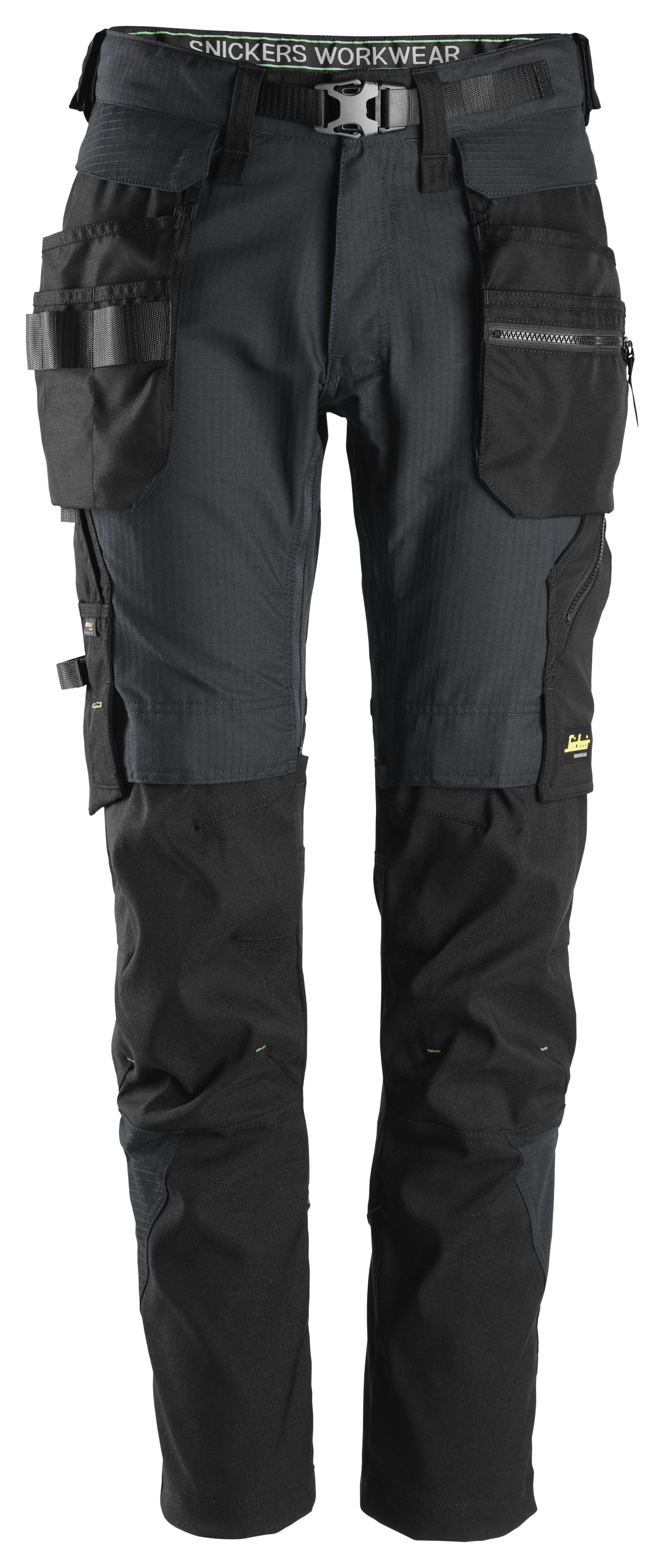 Snickers Workwear 6972 FlexiWork Arbeidsbukse stålgrå/svart, med stretch Stålgrå/Svart
