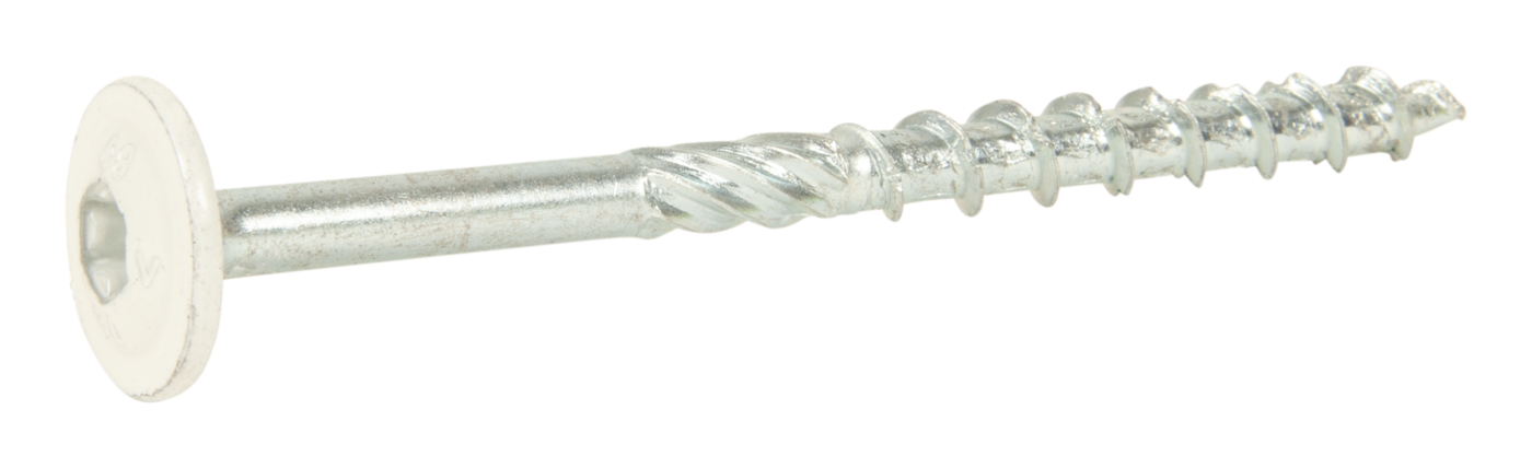 ESSVE 113210 Treskrue 6 mm Ø, WAF, hvit, FZB, 100-pakning 80 mm