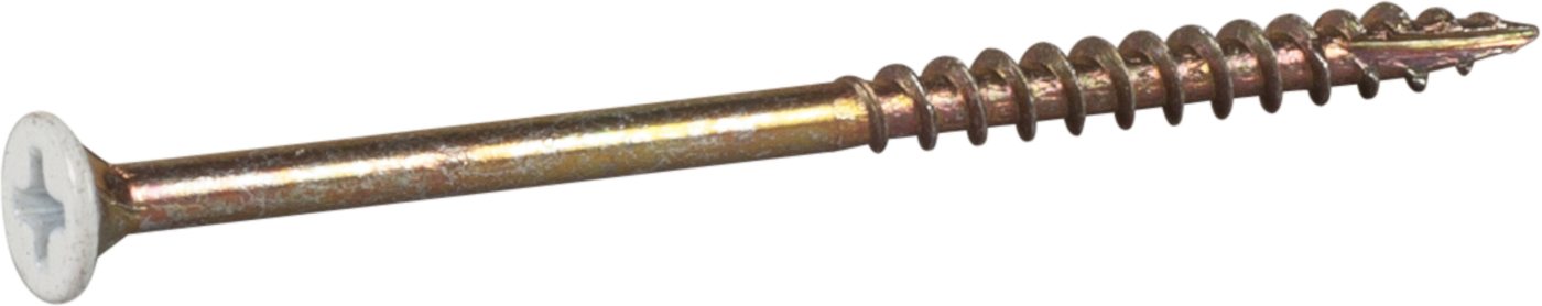 ESSVE 558155 Sokkelskrue 3,4 mm Ø, hvitlakkert, PH2 55 mm, 250-pakning