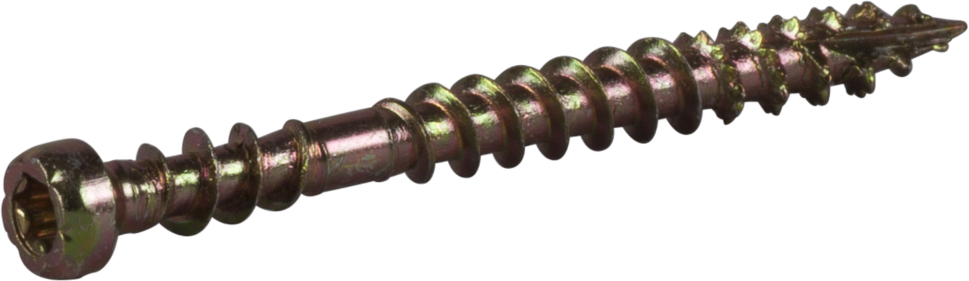 ESSVE 554642 Sokkelskrue 3,9 mm Ø, gulkrom, TX10 42 mm, 400-pakning