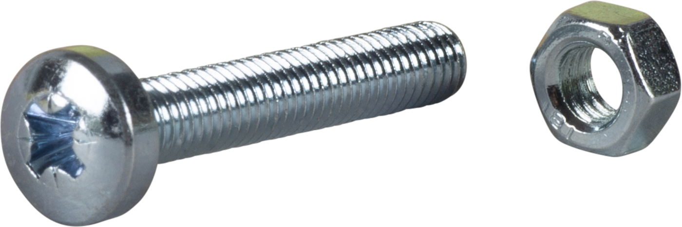ESSVE 530020 Maskinskrue med mutter, avrundet hode, FZB M5 x 12 mm, 12-pakning