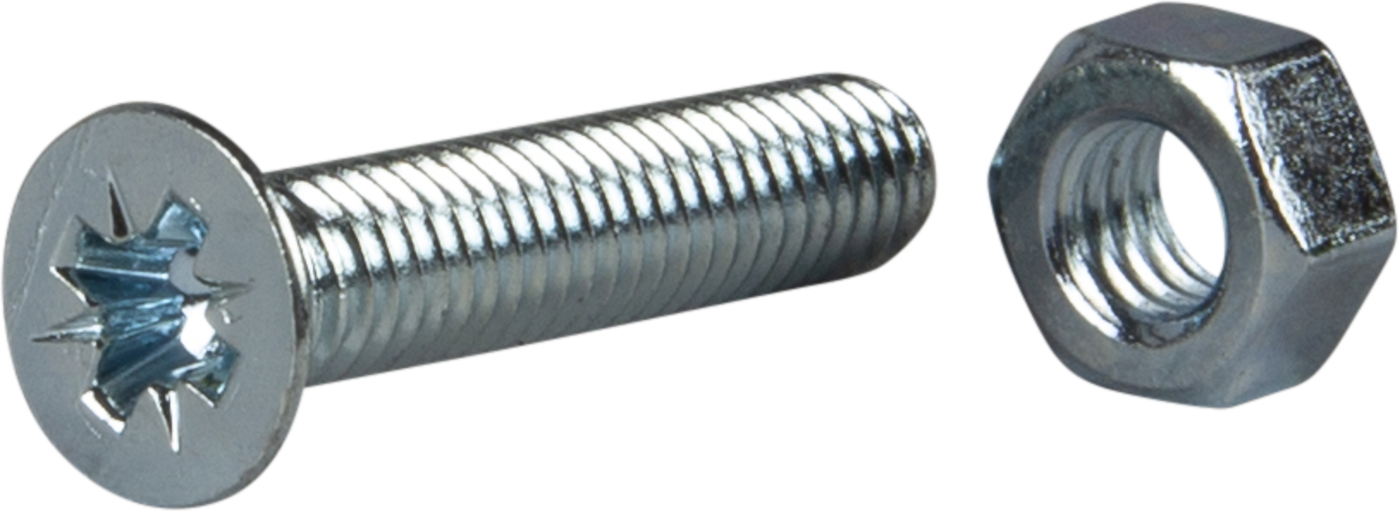 ESSVE 530068 Maskinskruv med mutter MFX, försänkt, FZB M5 x 40 mm, 8-pack