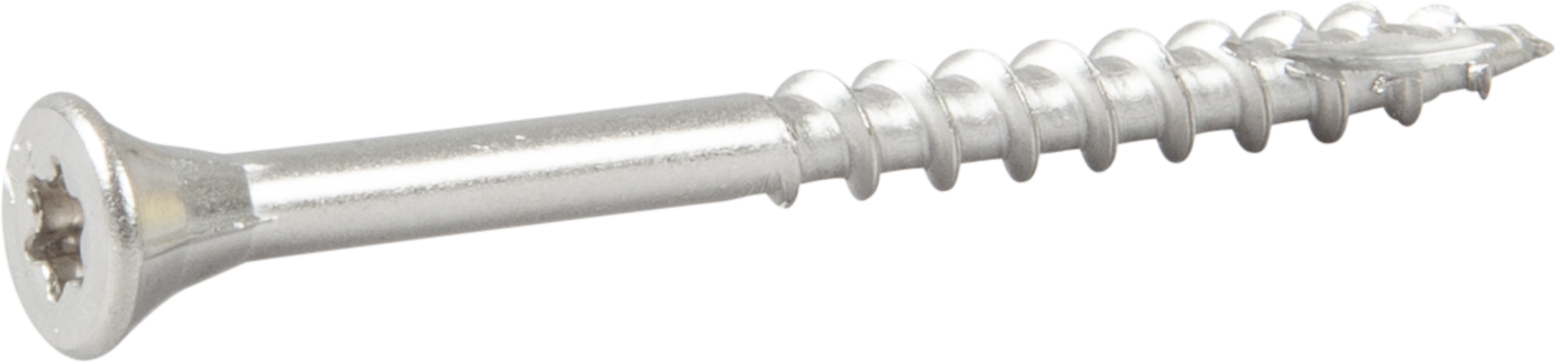 ESSVE 537545 Fasadeskrue 4,4 x 45 mm, rustfri/syrefast A4, bånd. Blank, 250-pakning