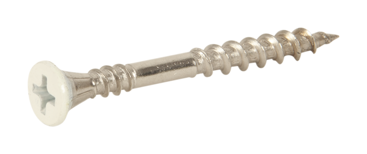 ESSVE 537605 Fasadeskrue 4,2 x 45 mm, rustfri/syrefast A4, bånd. Hvit, 1000-pakning