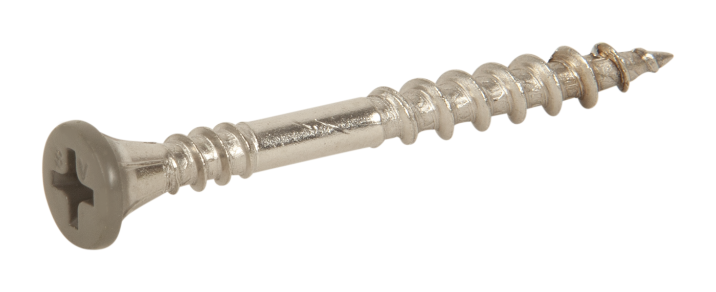 ESSVE 537609 Fasadeskrue 4,2 x 45 mm, rustfri/syrefast A4, bånd. Lysegrå, 1000-pakning