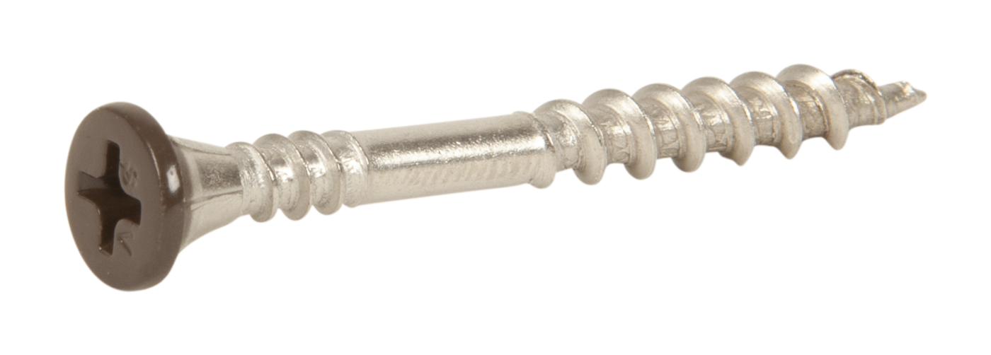 ESSVE 537613 Fasadeskrue 4,2 x 45 mm, rustfri/syrefast A4, bånd. Brun, 1000-pakning