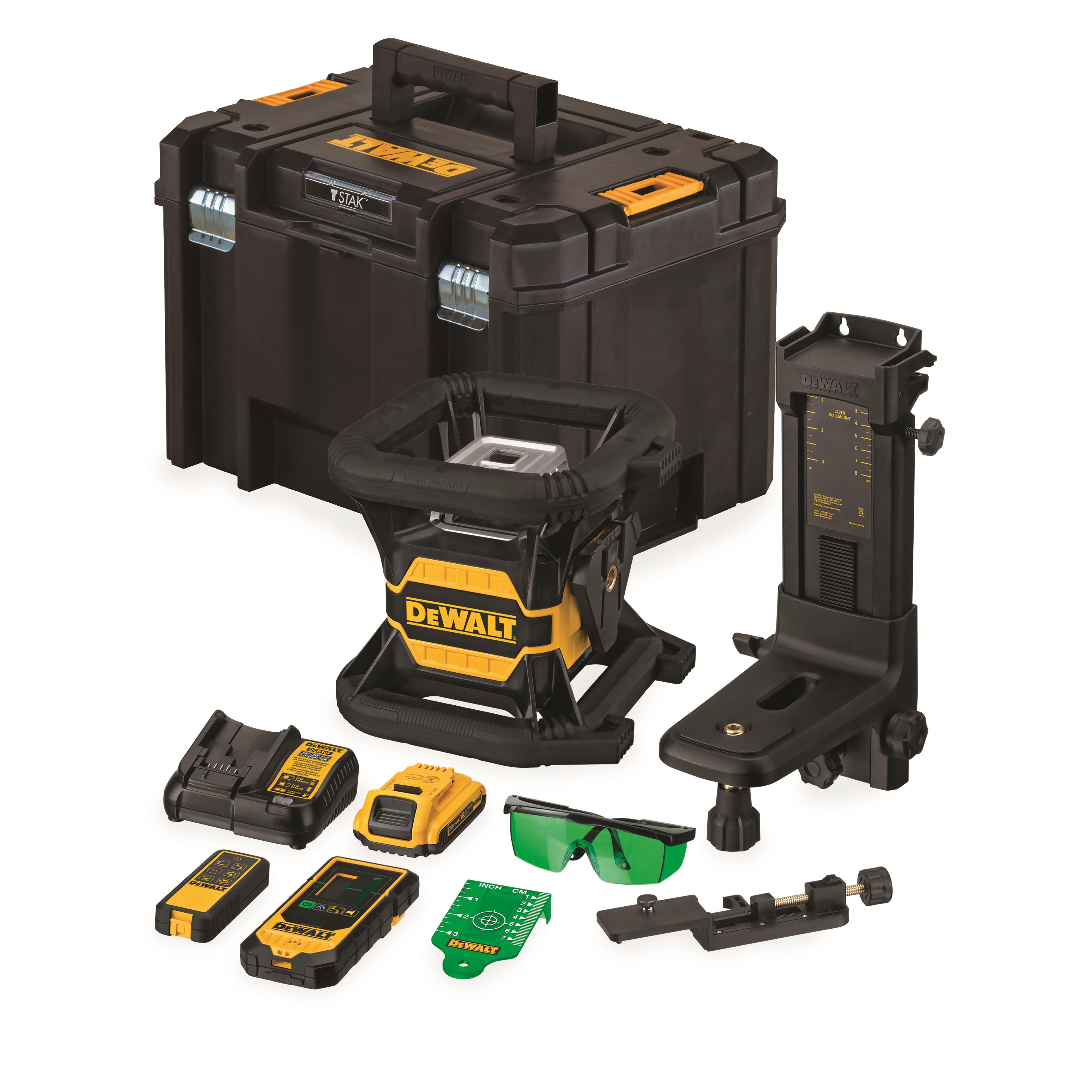 Dewalt DCE080D1GS-QW Rotationslaser med batteri och laddare