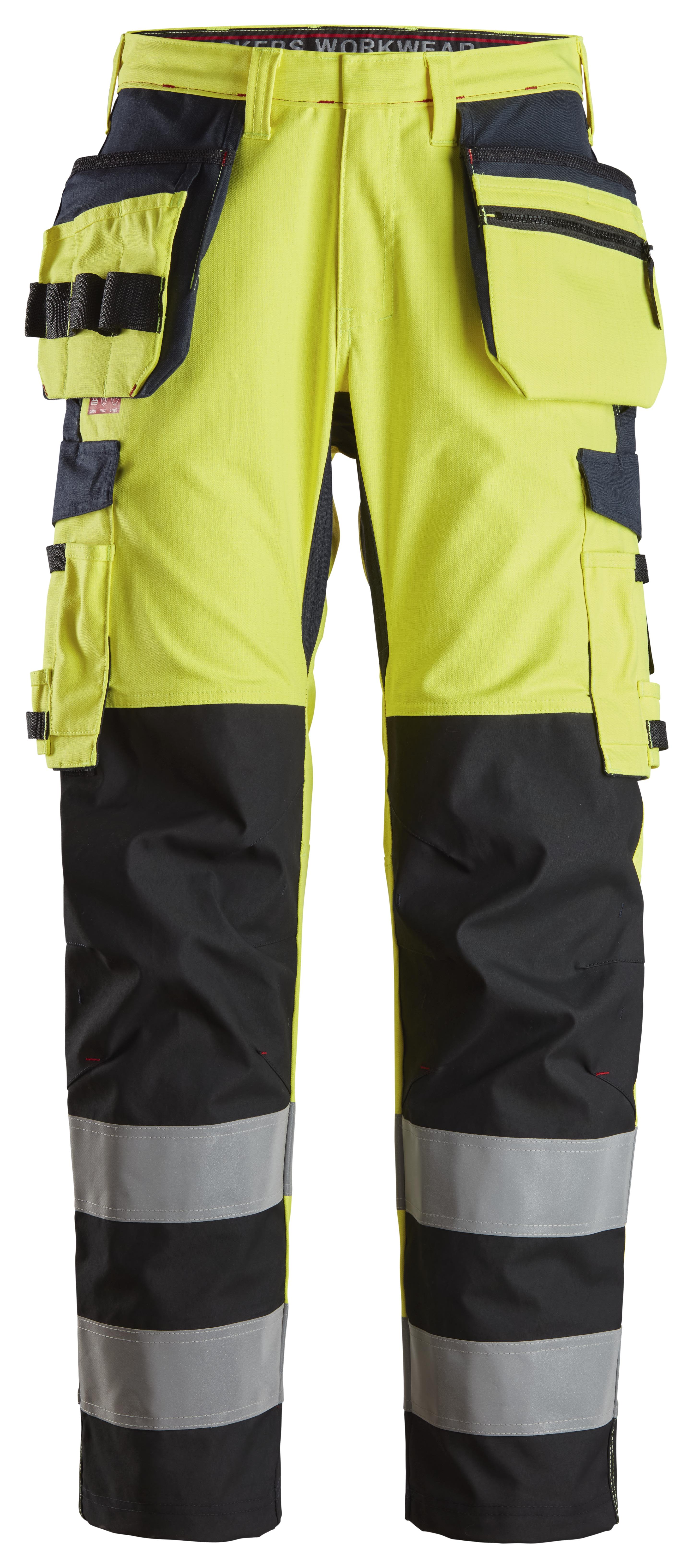 Snickers Workwear 6264 Arbeidsbukse varsel, gul/marineblå 104