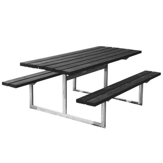 Hortus Frigg Picknickbord Svart trä, 175x140 cm