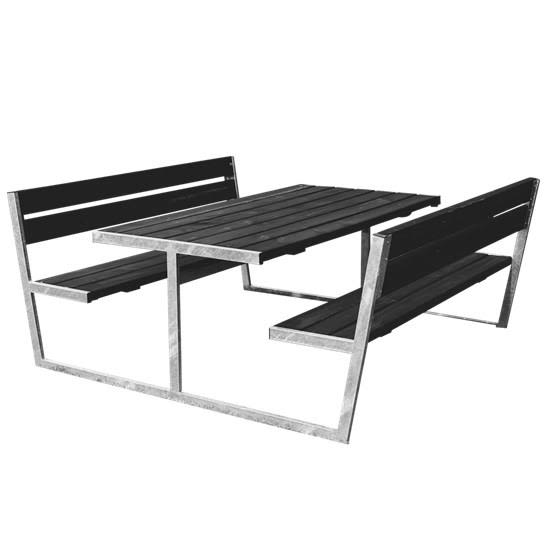 Hortus Thor Picknickbord Svart trä, 180x205 cm