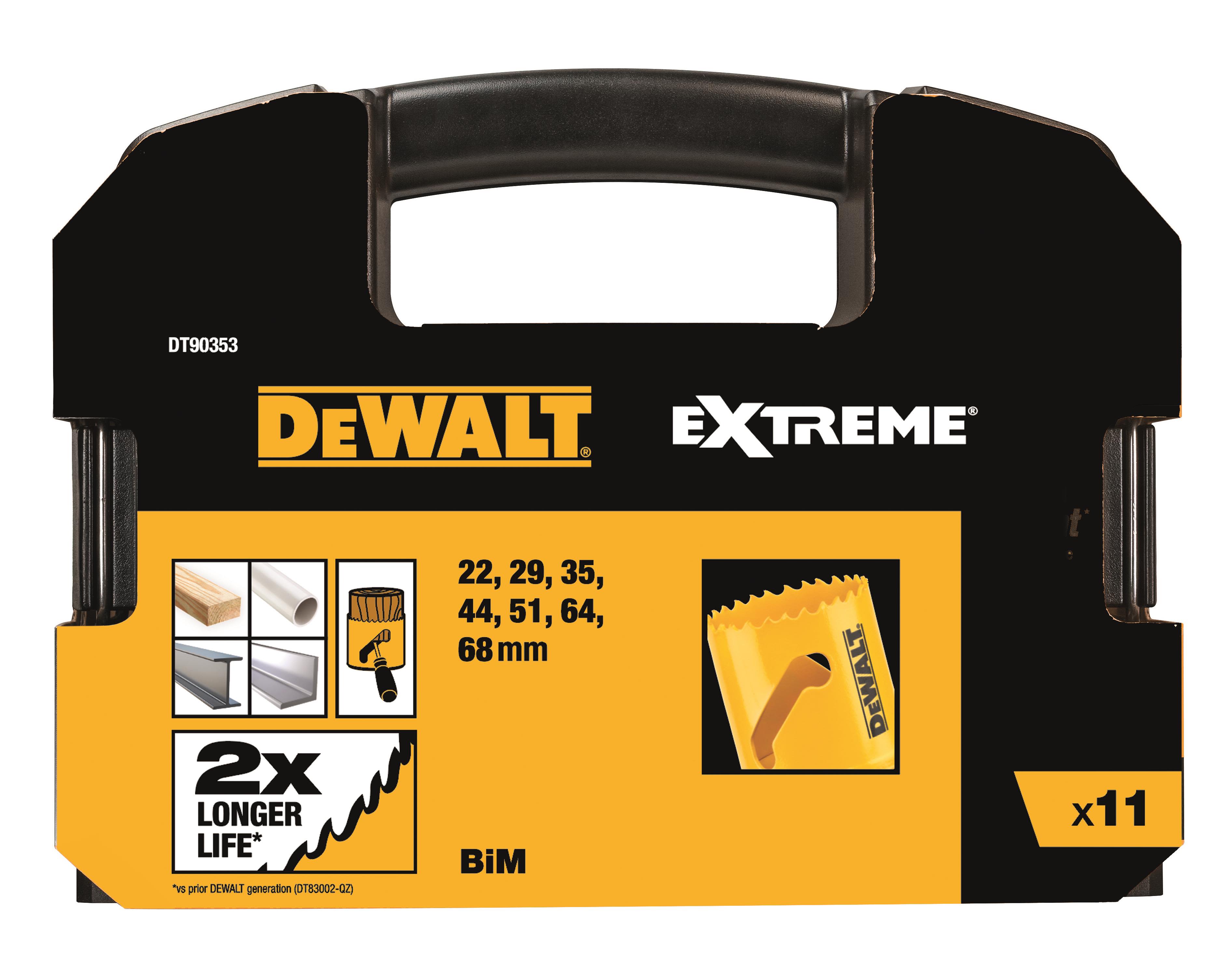 Dewalt DT90353-QZ Hålsågsats för trä, metall och plast, 11 delar