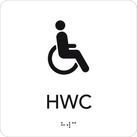 UniGraphics 6705363 Skylt HWC, taktil, 150 x 150 mm Vit, svart text