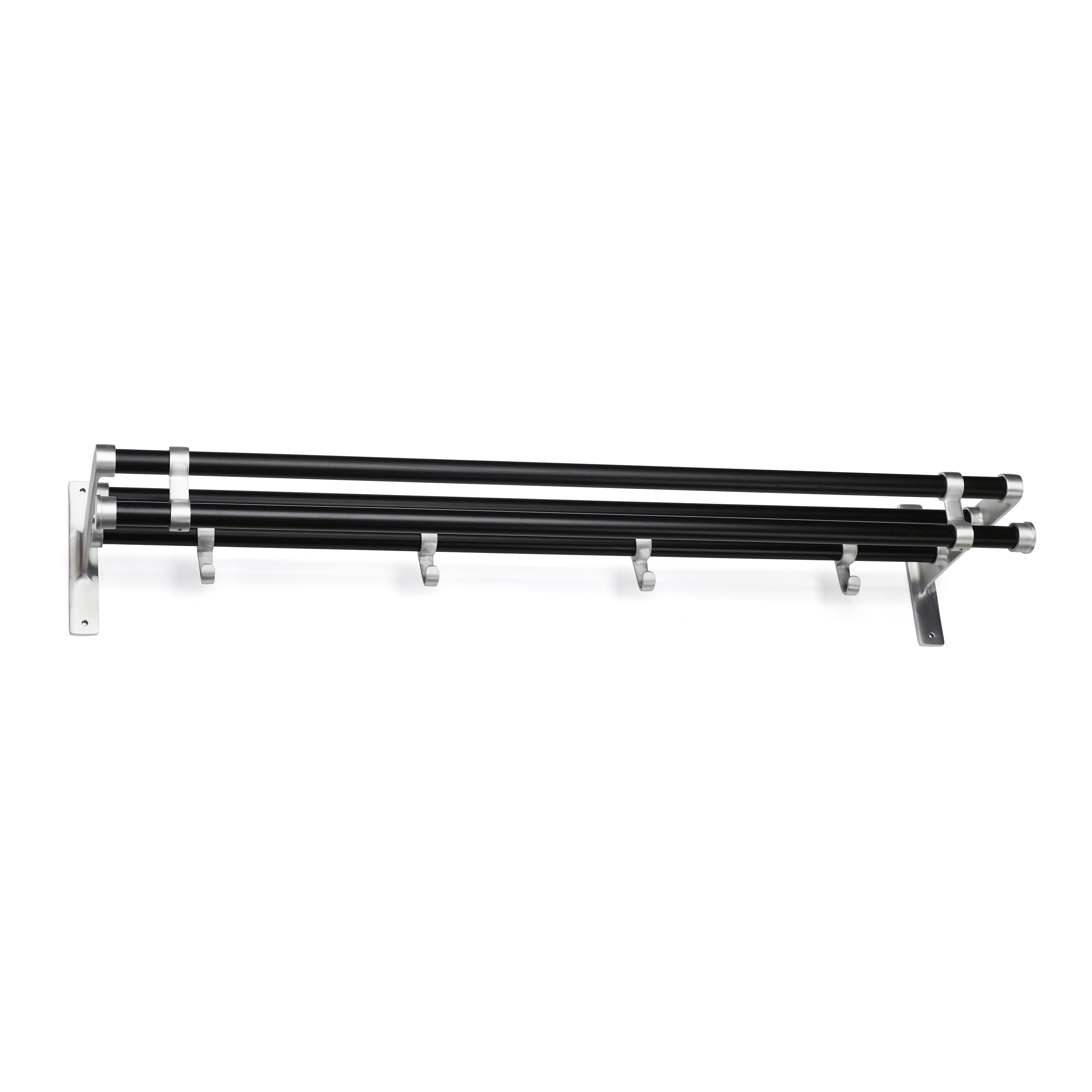 Habo Elegant Plus Hatthylle Aluminium/svart, 1000 mm