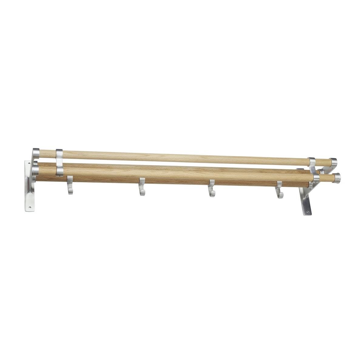 Habo Elegant Plus Hatthylle Aluminium/eik, 1000 mm
