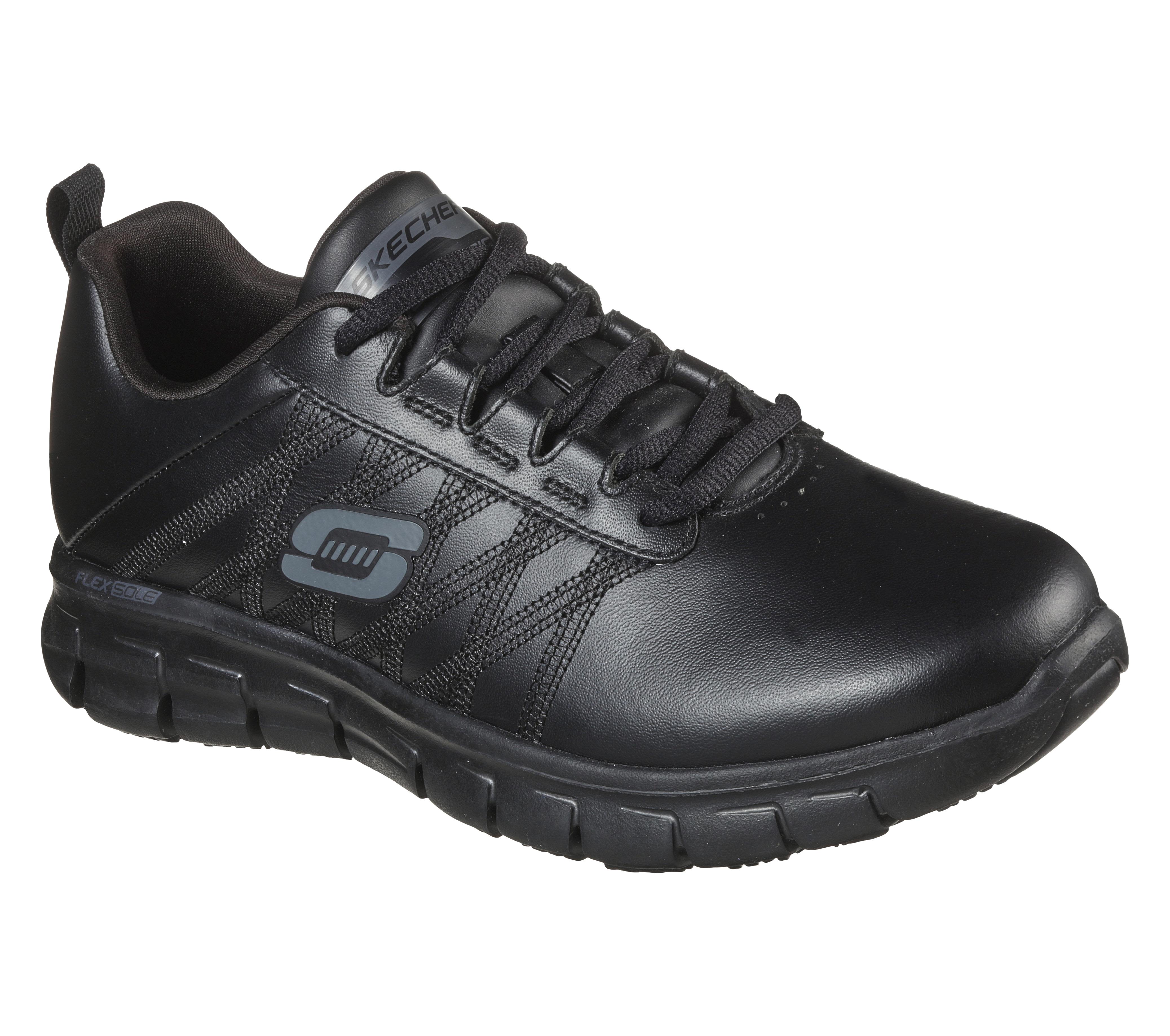 Skechers Work Sure Track Sko Skridsikker, fleksibel Sort