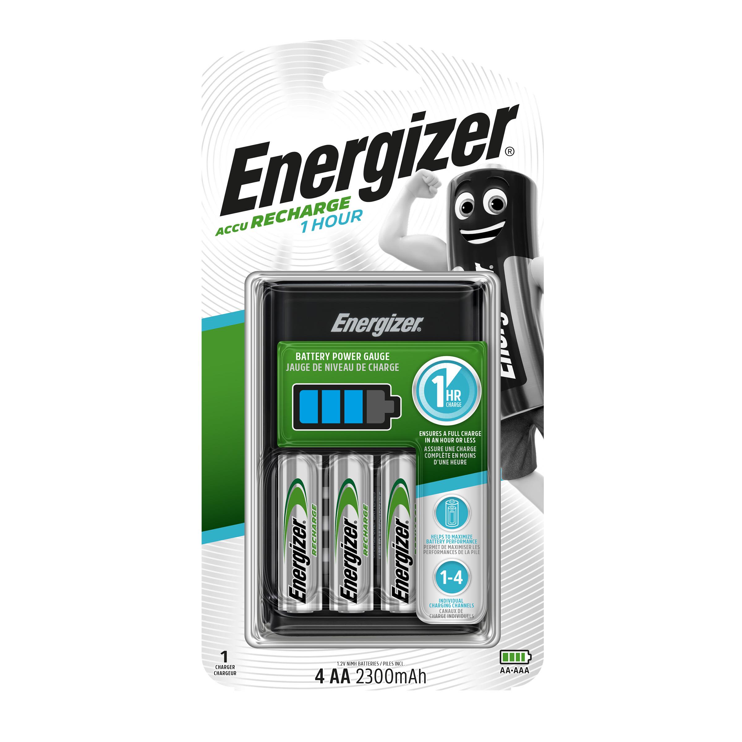 Energizer Accu Recharge Snabbladdare för AA/AAA, 2300 mAh