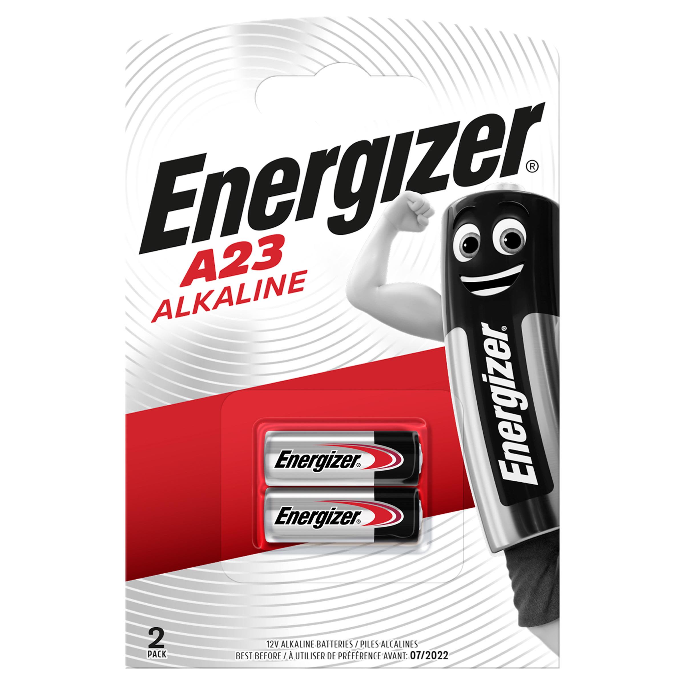 Batterier energigiver alkaline a23, 12v, pakke a 2 stk.