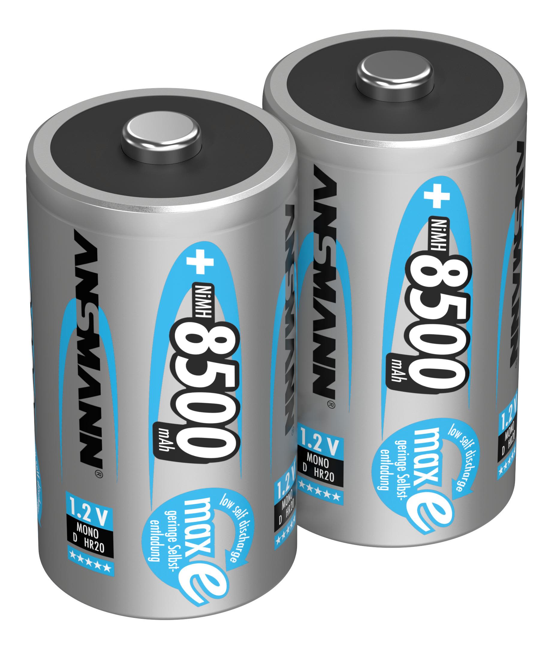 Ansmann 5035362 Batteri laddningsbart, Mono D, NiMH, 2-pack