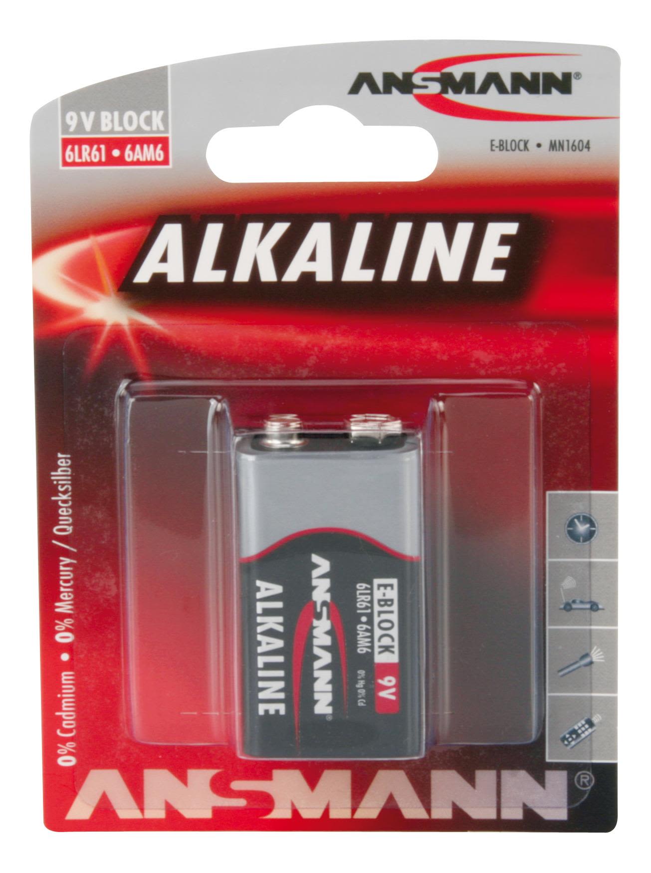 Ansmann 1515-0000 Batteri alkaliskt, Block E/6LR61