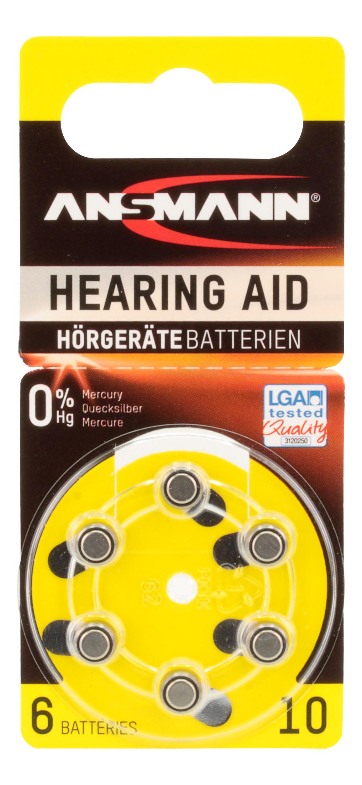 Ansmann 5013223 Hörapparatsbatteri 6-pack, för hörapparater