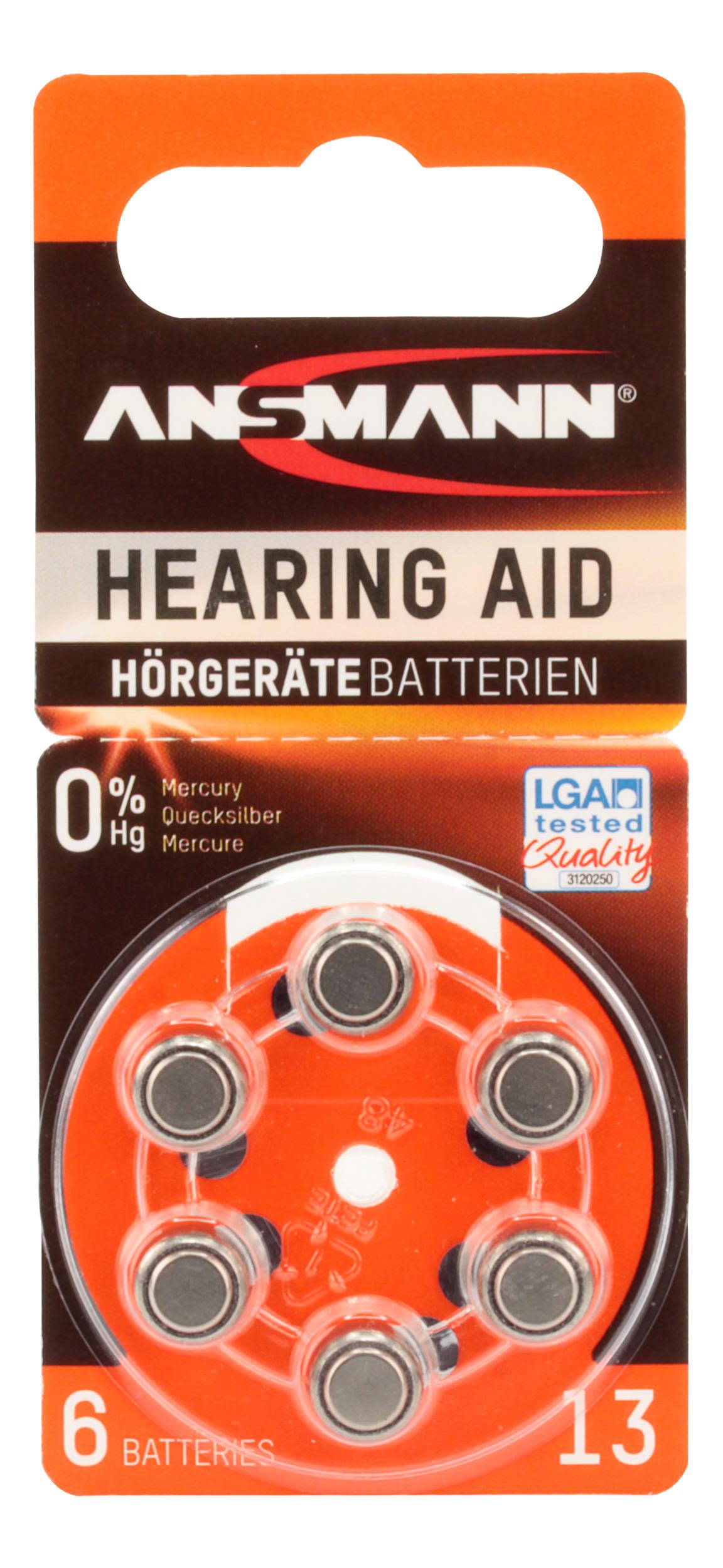 Ansmann 5013243 Batteri 6-pakk, til høreapparater