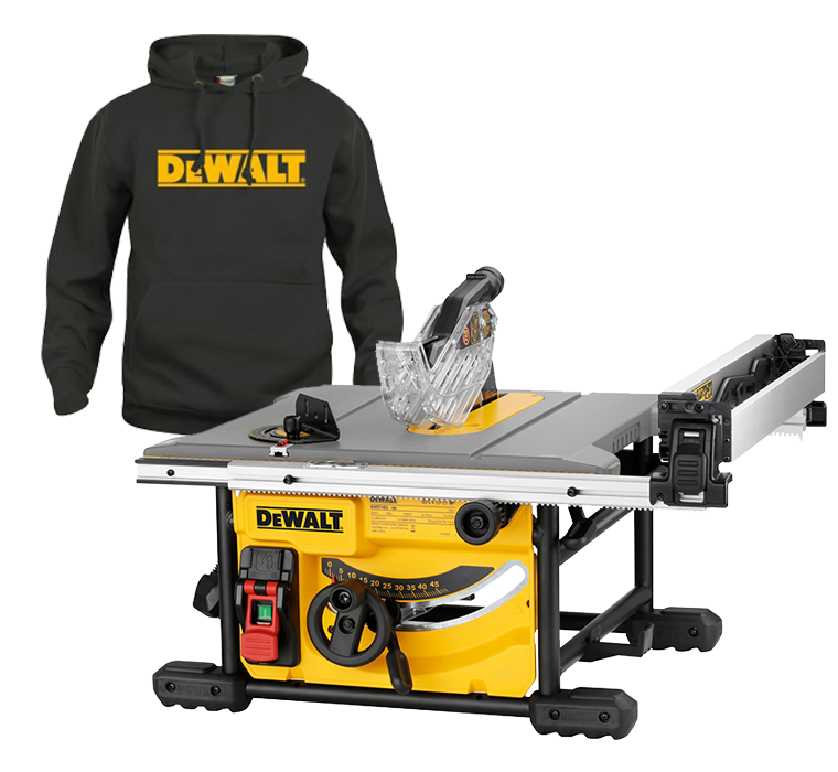 Dewalt DWE7485-QS Bordscirkelsåg tröja i storlek XXL ingår
