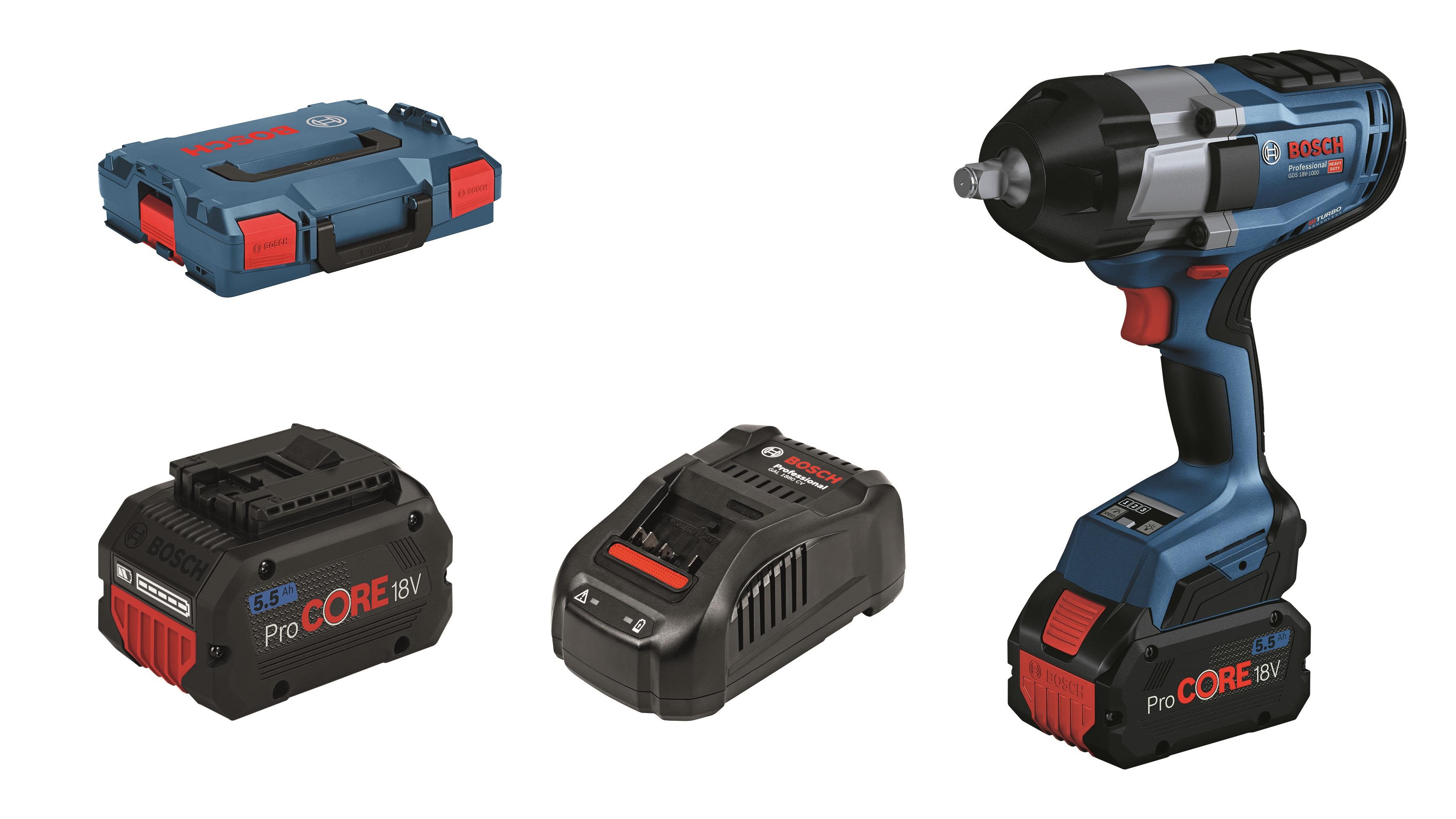 Bosch GDS 18V-1000 Møtrikspænder med batteri og lader