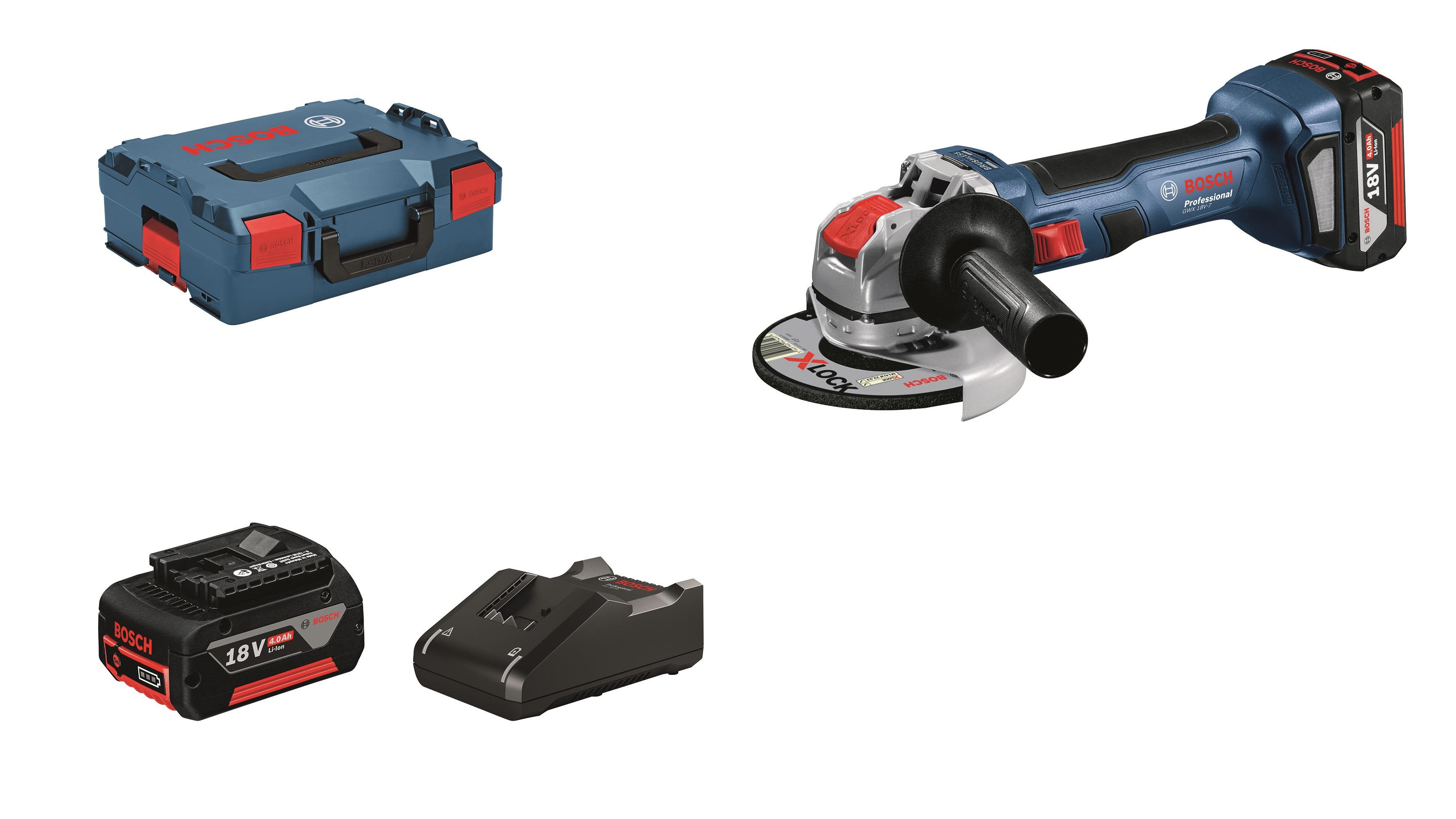 Bosch GWX 18V-7 Vinkelslip med batteri och laddare