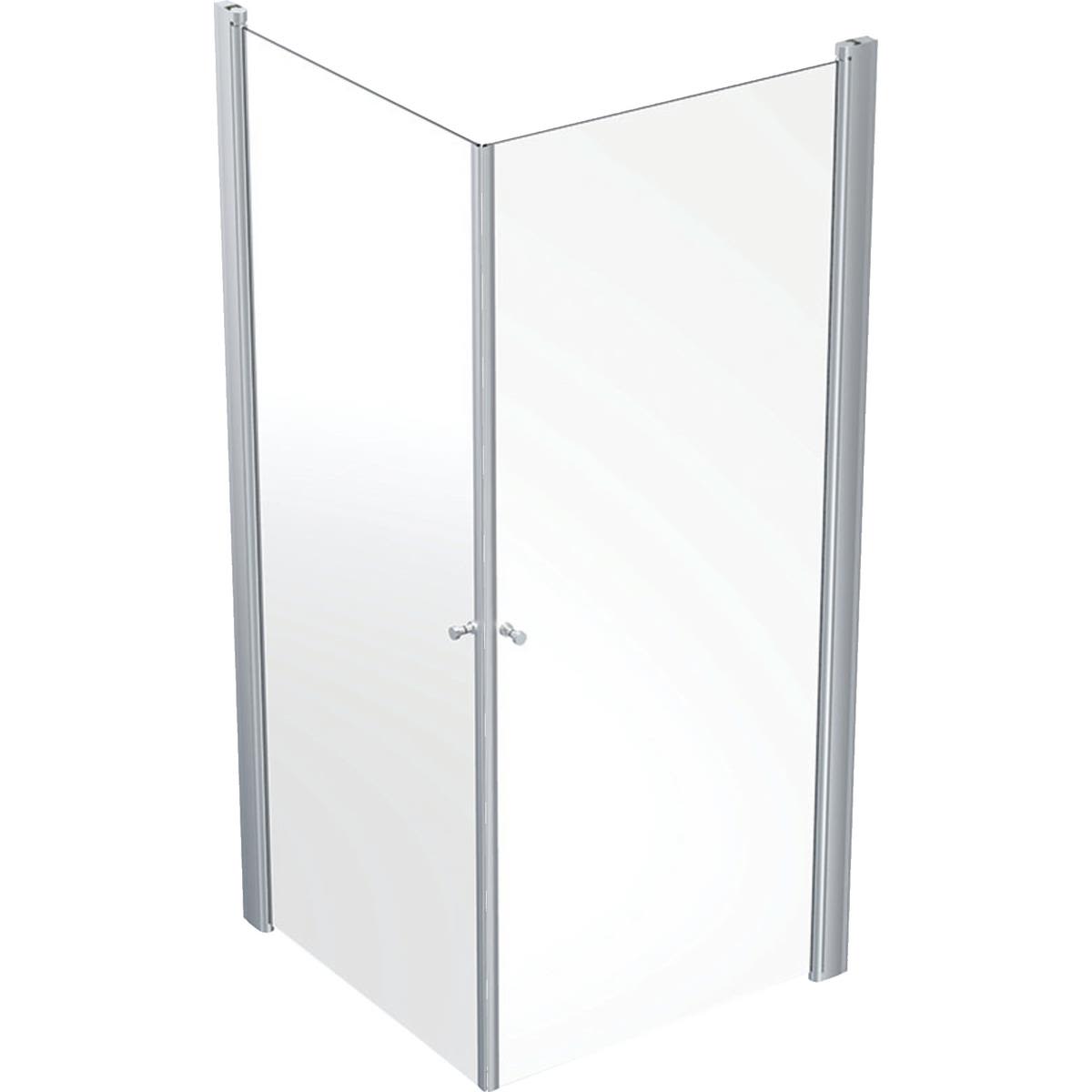Contura Showerama 10-02 Duschhörna rak, silver/klarglas 90 x 90 cm