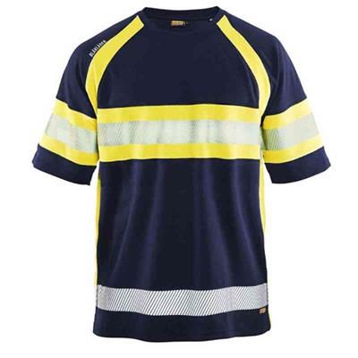 Blåkläder 333710518933S T-shirt marinblå/varselgul, UV-skyddad Marinblå/Varselgul