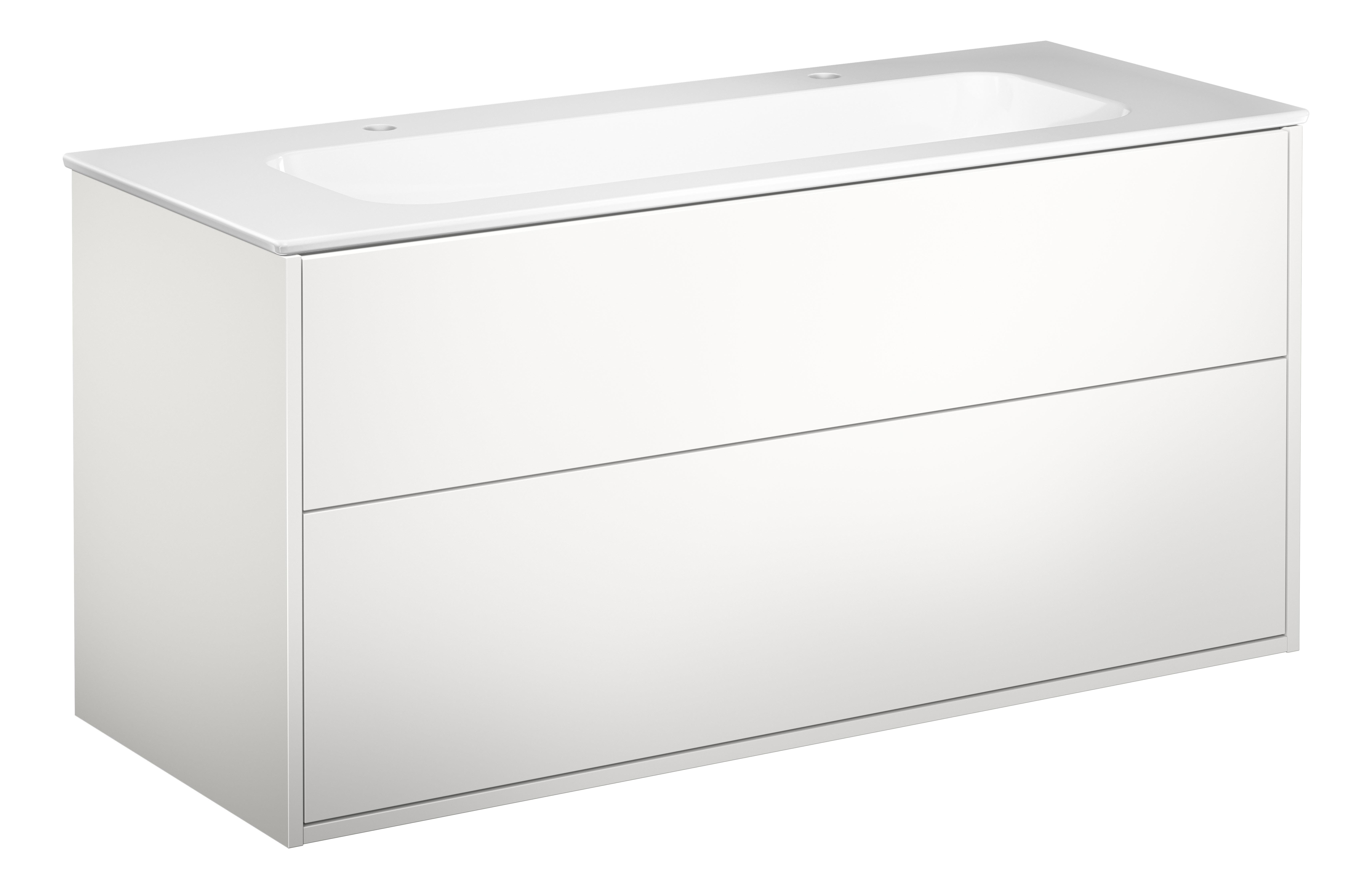 Gustavsberg Artic Kommod 120 cm, med tvättställ, 2 st bl.hål