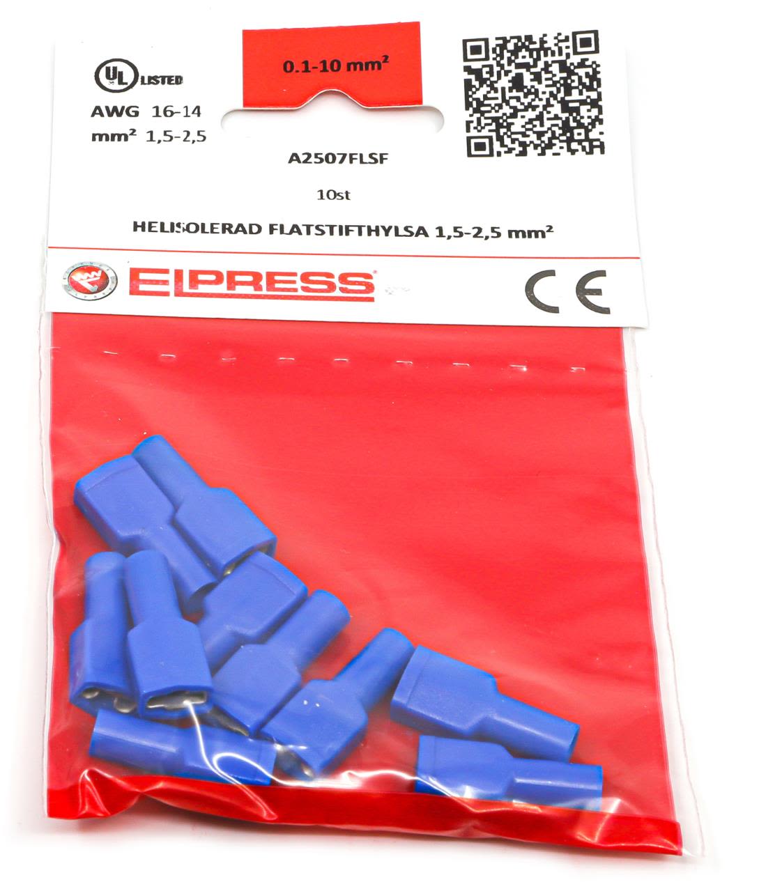 Elpress A2507FLSF-CP Flatstifthylsa AWG: 14-15, isolerad