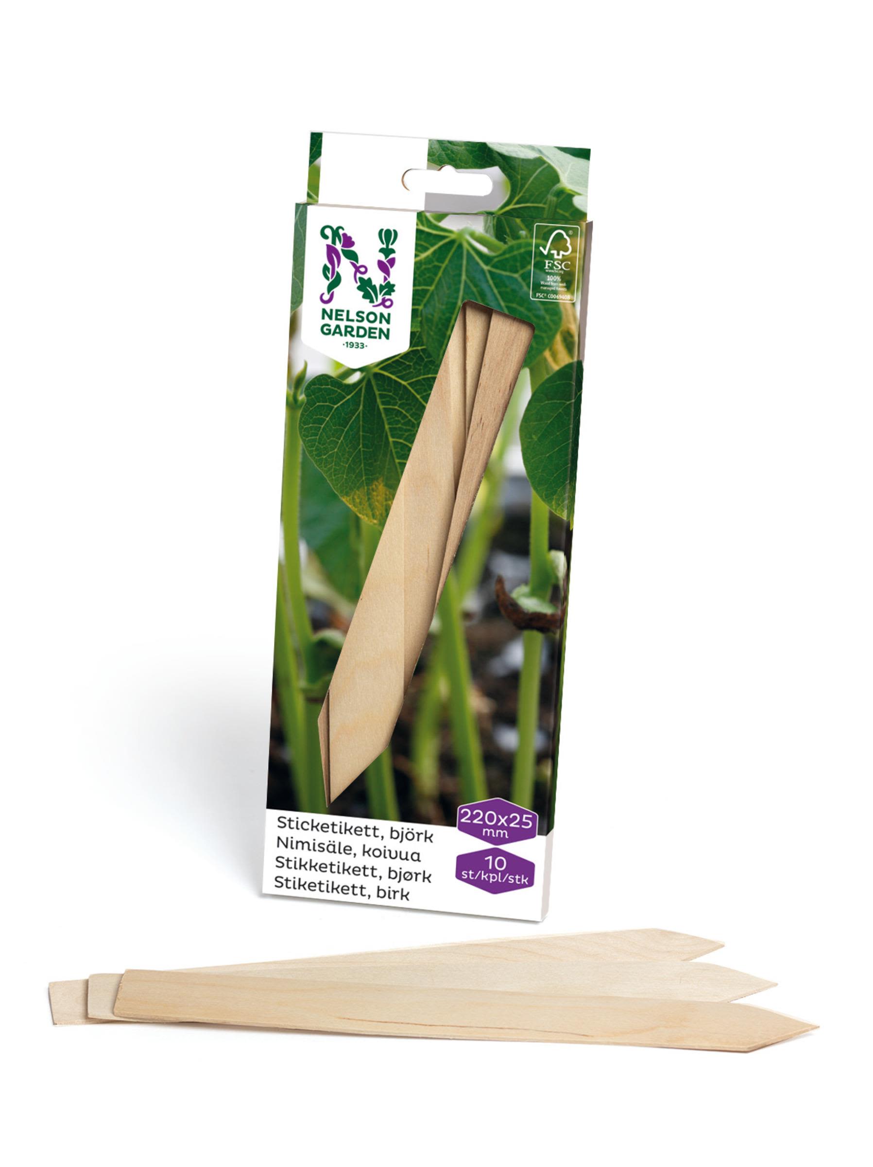 Nelson Garden 5992 Sticketikett trä 22 cm, 10-pack