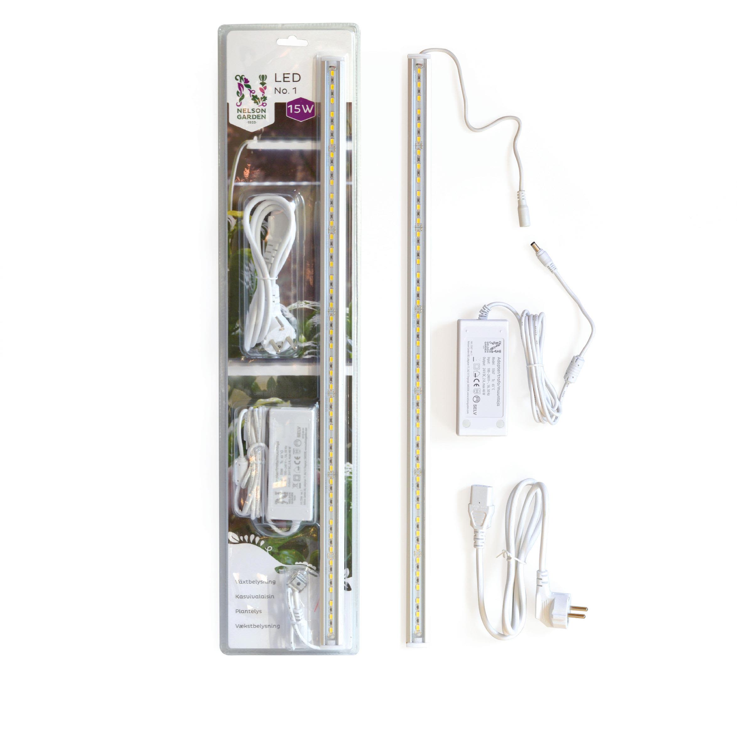 Nelson Garden No.1 LED-växtbelysning 15 W, 60 cm, med adapter
