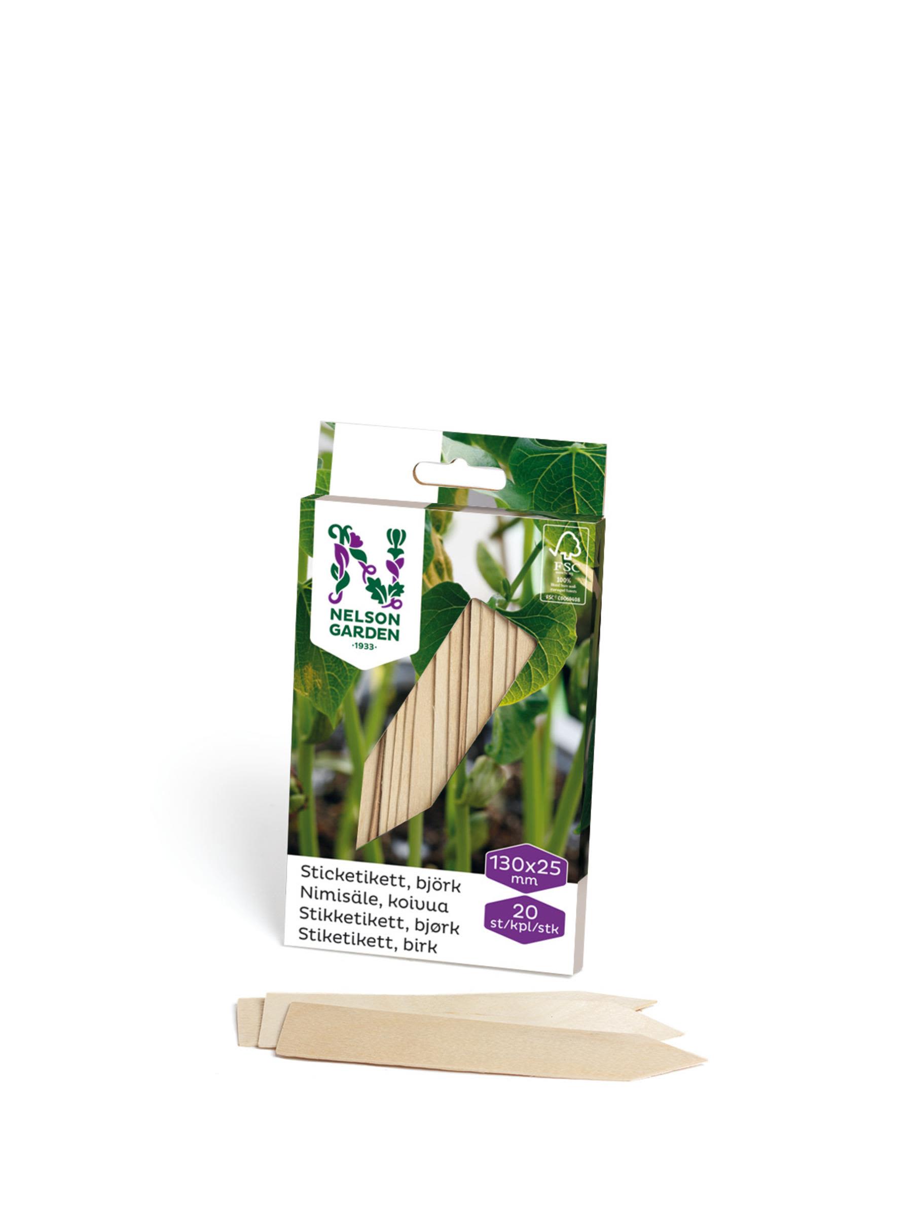 Nelson Garden 5990 Sticketikett trä 13 cm, 20-pack