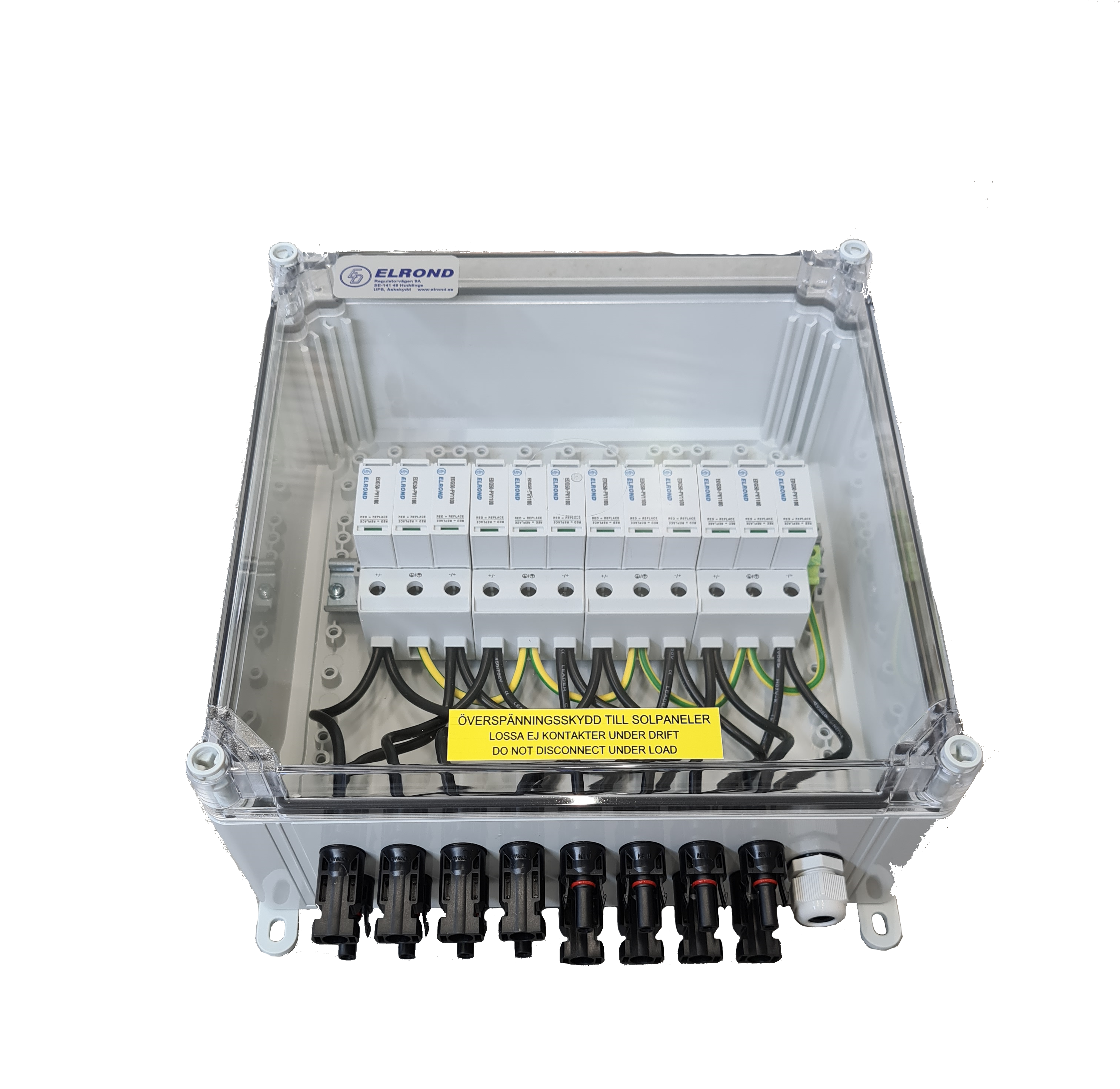 Elrond PV ÅSK SOL 2 Plastkapsling med solcellskydd, för 2 strängar