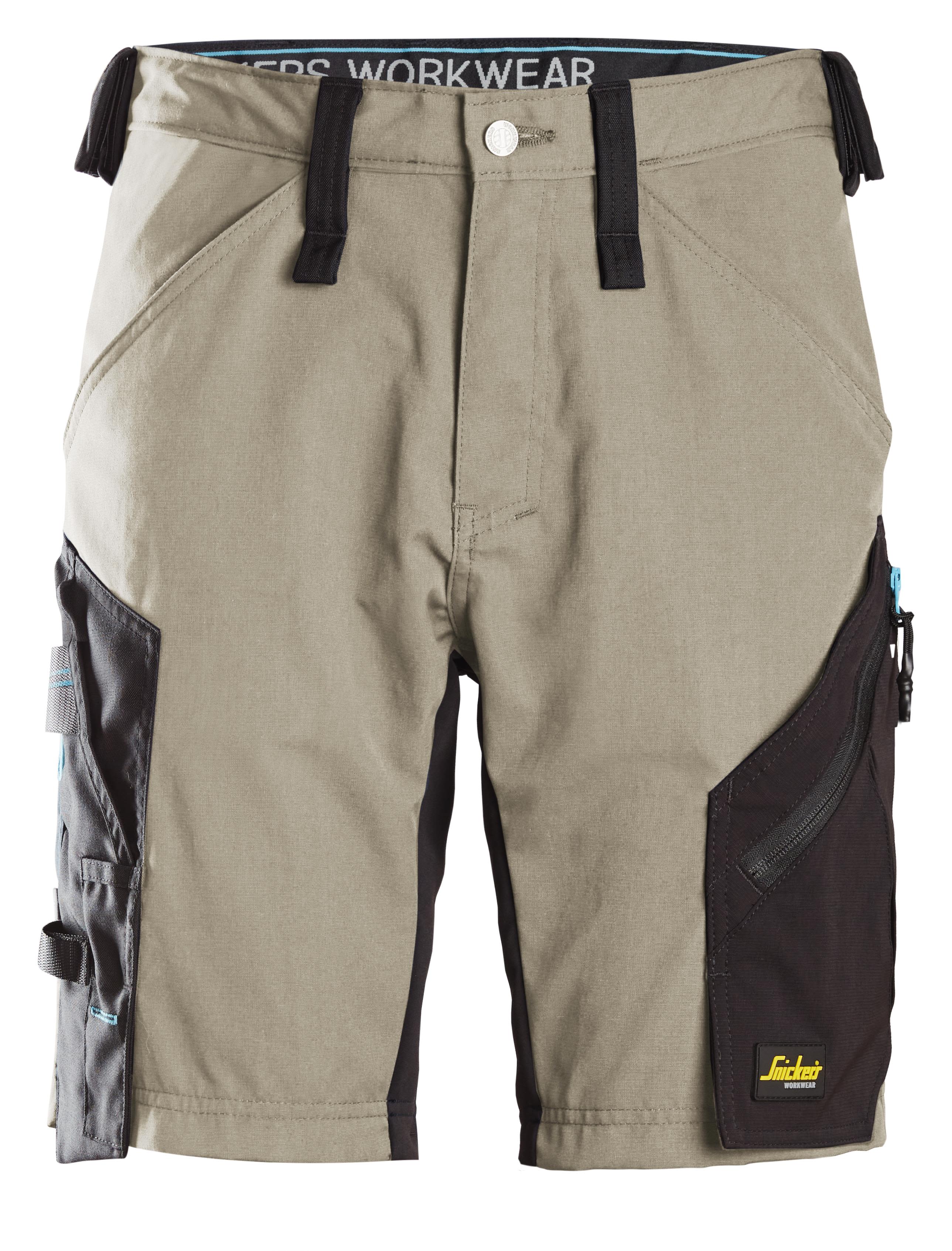 Snickers Workwear 6112 LiteWork Shorts khaki/svart Khaki/Svart