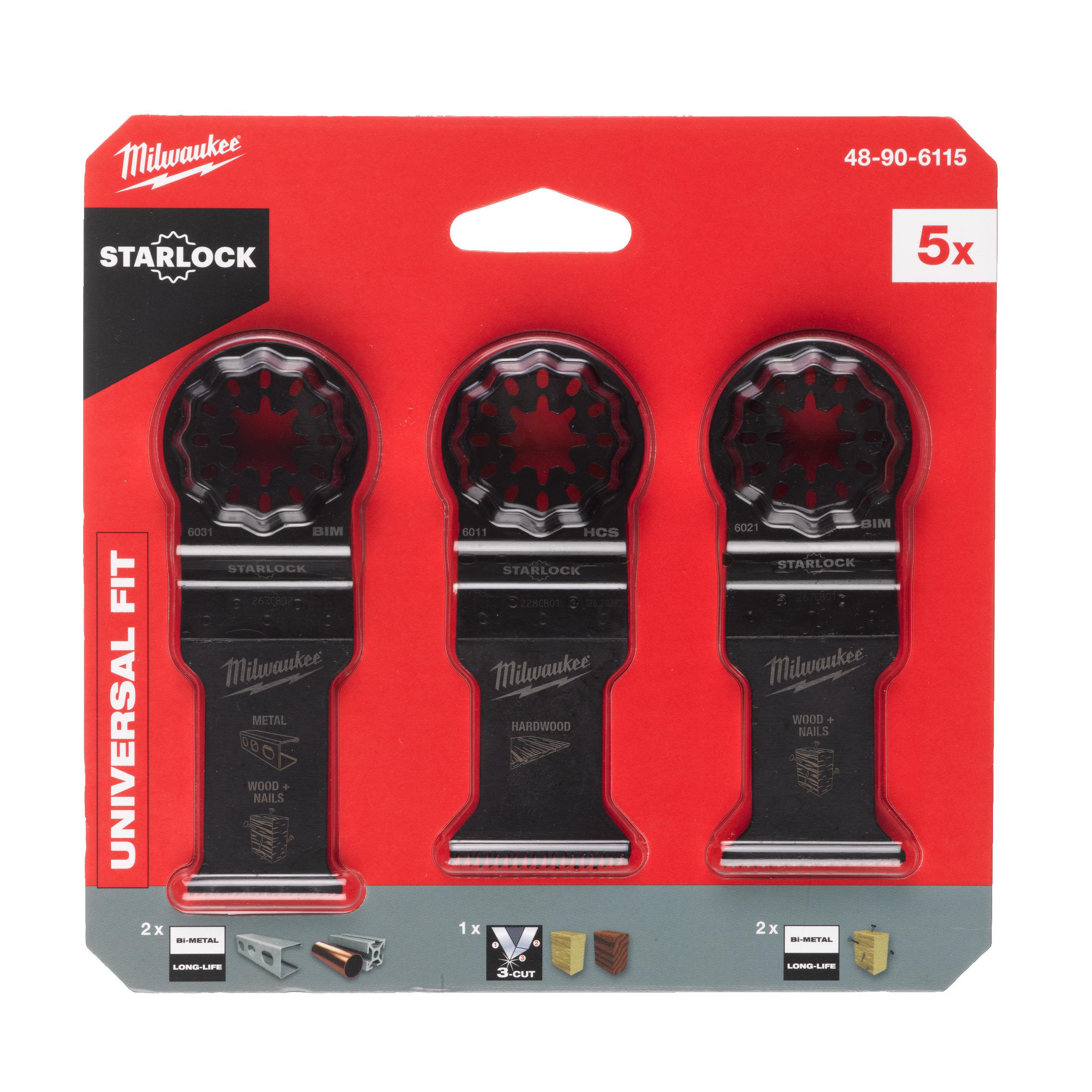 Milwaukee 48906115 Monitoimityökalun teräsarja 5 kpl