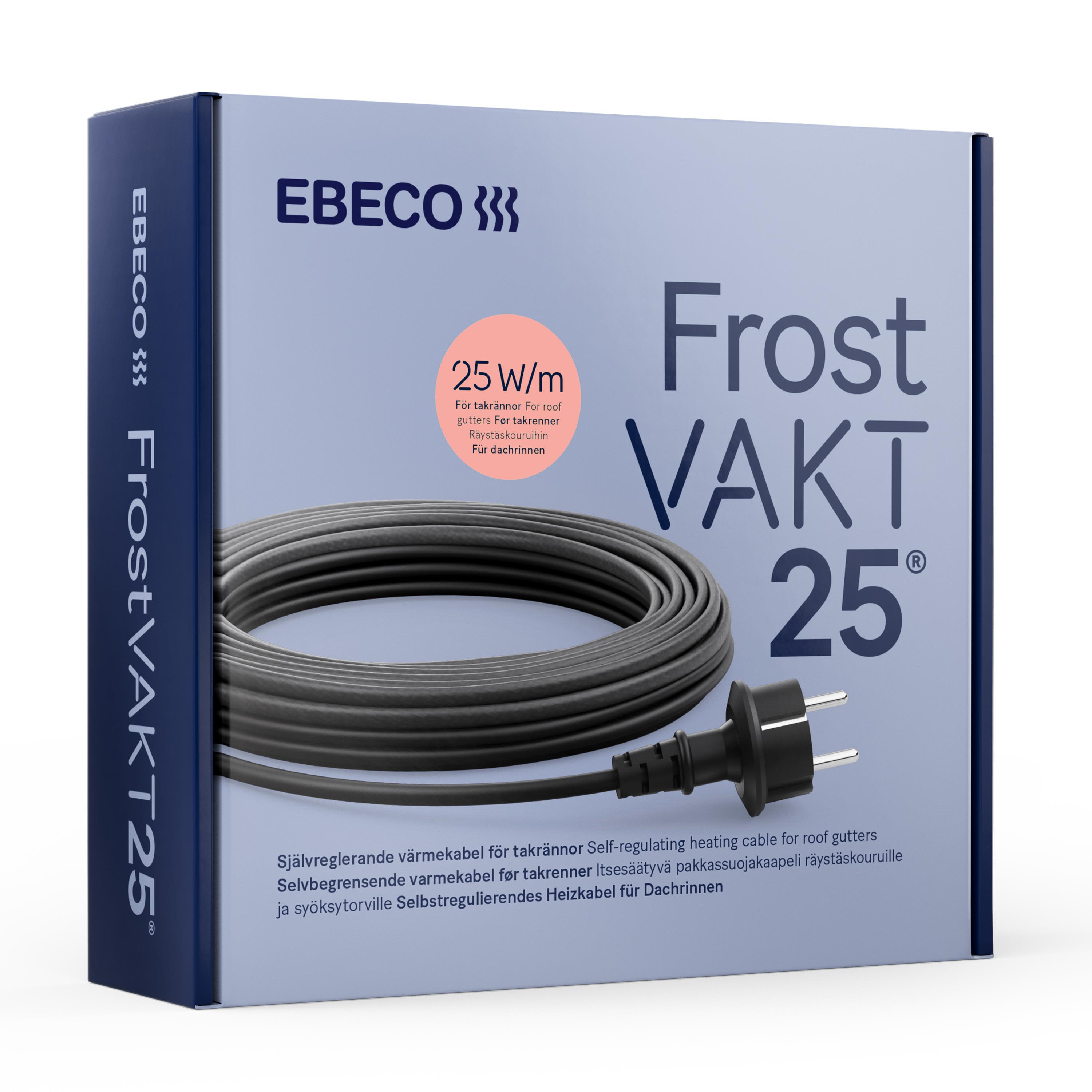 Ebeco Frostvakt 25 Värmekabel 25 W/m, självreglerande, stickkontakt 8 m, 200 W