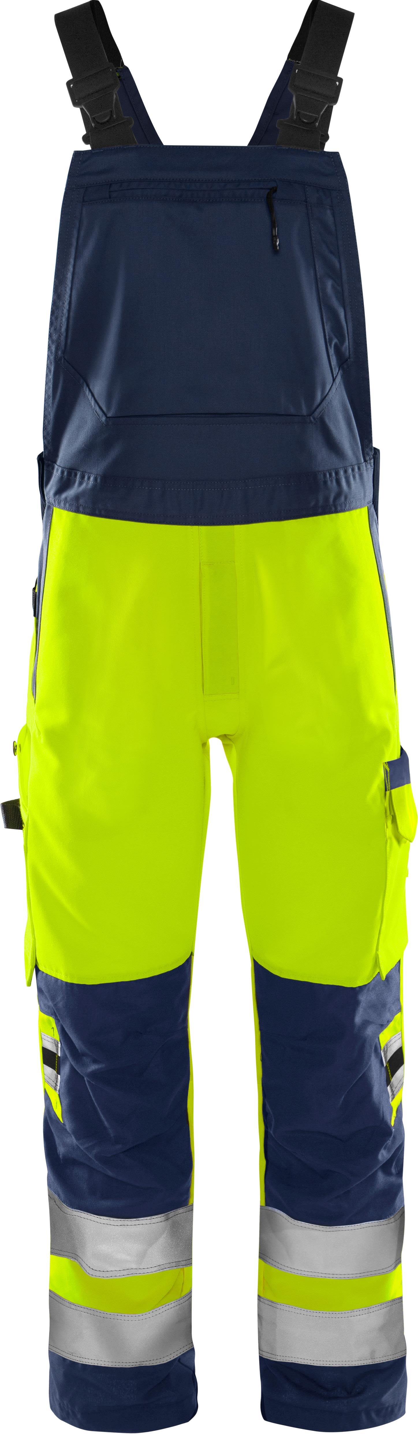 Fristads 1030 GPLU Selebukse gul/marineblå Varsel, Gul/Marineblå